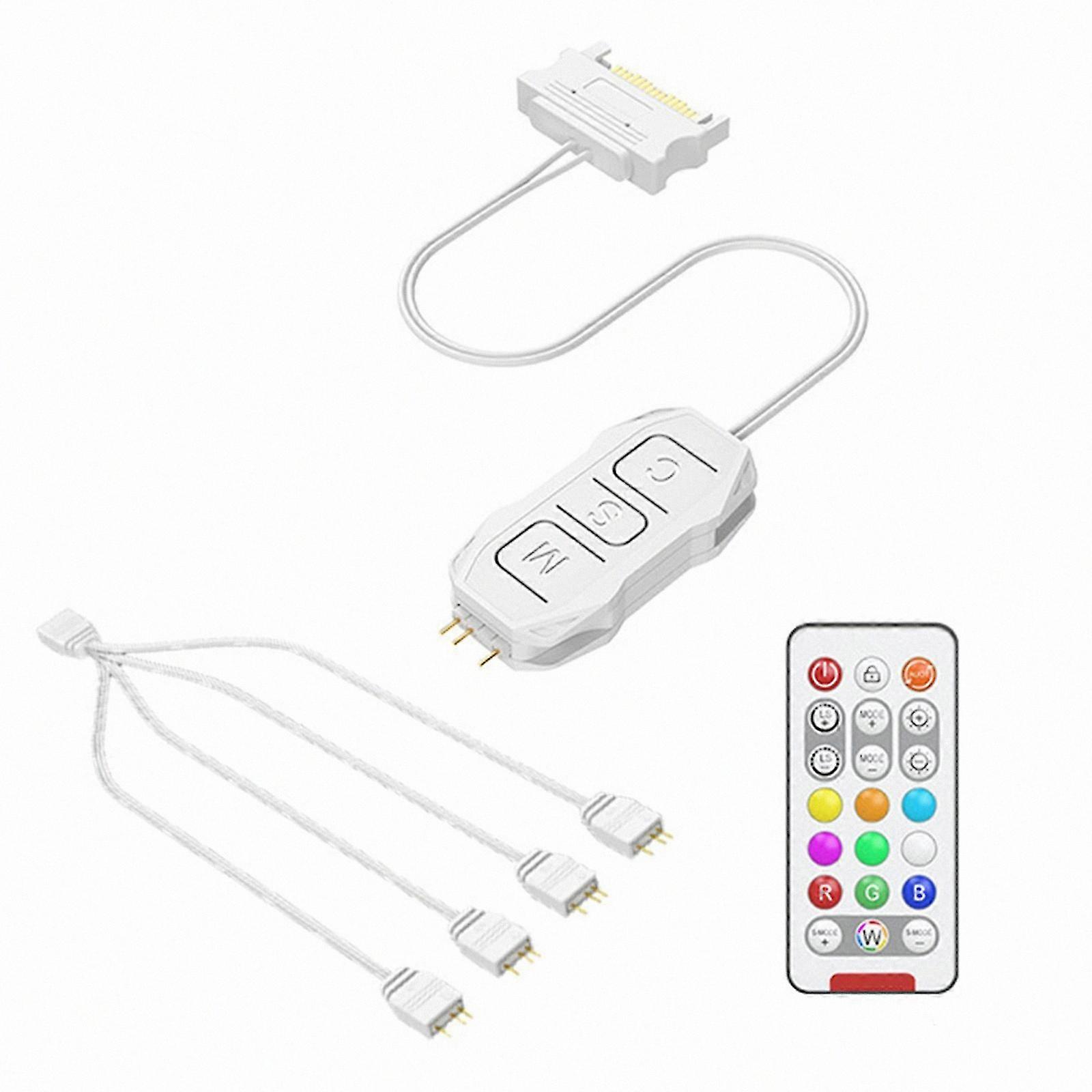 Argb Wireless Rgb Hub 5v 3pin Controller Für Pc, Robustes Abs-material, Einfache Installation, Optimiertes Lichtmanagement, Kompaktes Gehäuse, Kompatibel Mit Led-lüftern.