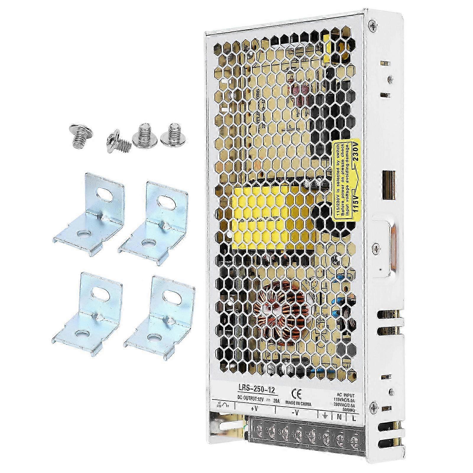 Lrs-250-12 250w Schaltnetzteil, 12v Ac-dc Leistungstransformator, Treiberzubehör Für Geräte, Frequenz 47-63hz, Kompatibel Mit Ersatznetzteilmodul.