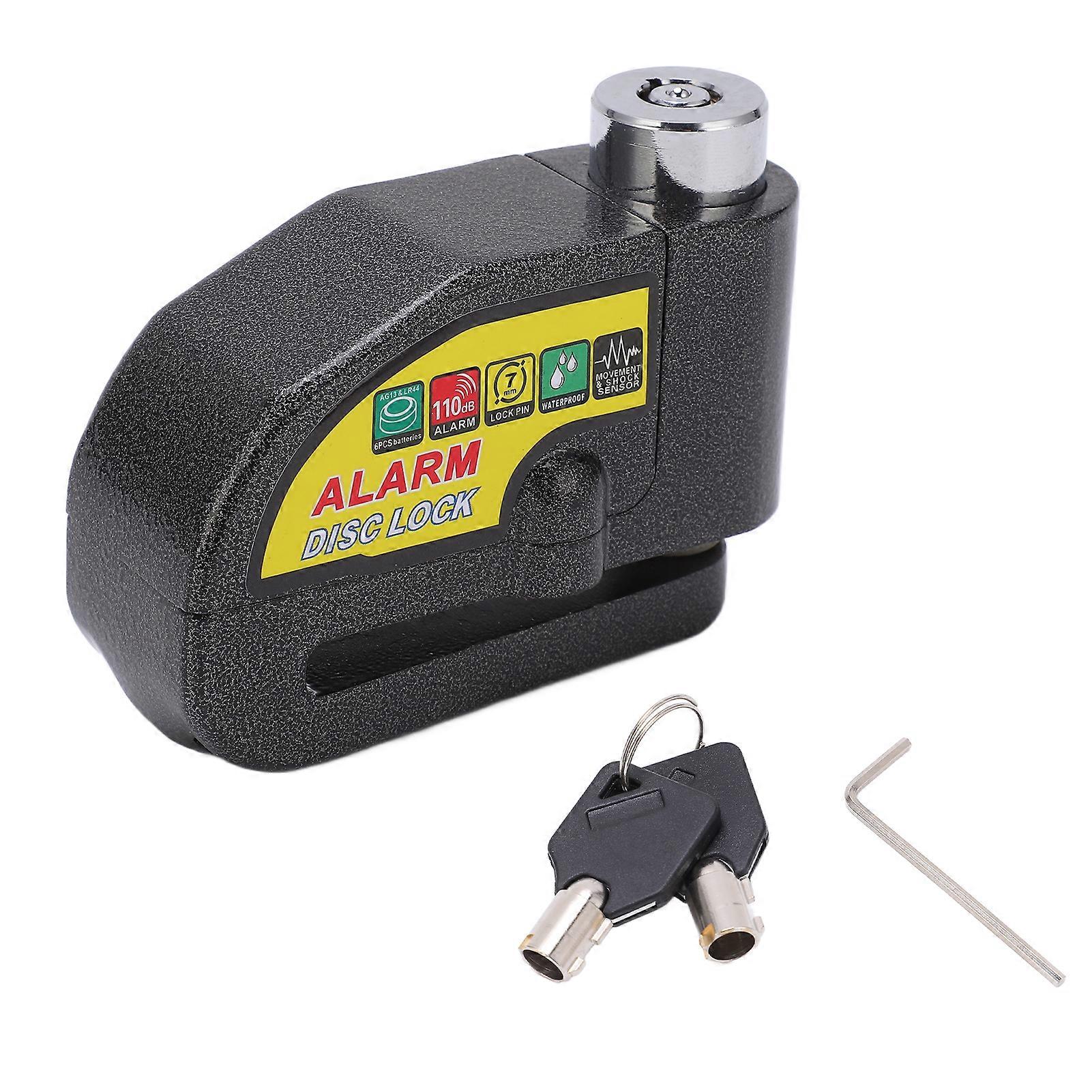 Elektrisches Motorrad-bremsscheibenschloss Mit 110db-alarm, Sicherheitsschloss Für Roller Und Motorräder, Verbesserter Diebstahlschutz, Kompatibel Mit Fahrrädern Und Zweirädern.