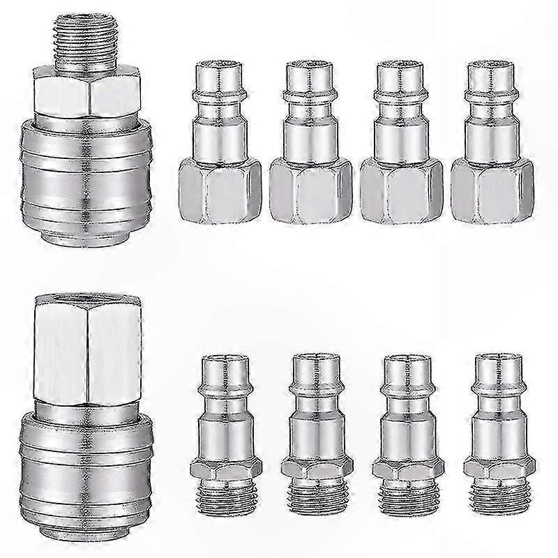 Set Mit 10 Euro-schnellkupplungen Für Luftschläuche, 1/4-zoll-gewinde, Kompressoradapter