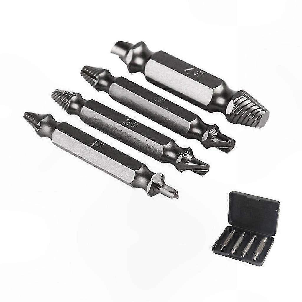 Set Mit 4 Abgebrochenen Schraubenausdrehern, Bolzenlösern, Ausbauwerkzeug Für Die Baustelle Im Haus, Rostbeständig, Praktischer Koffer.