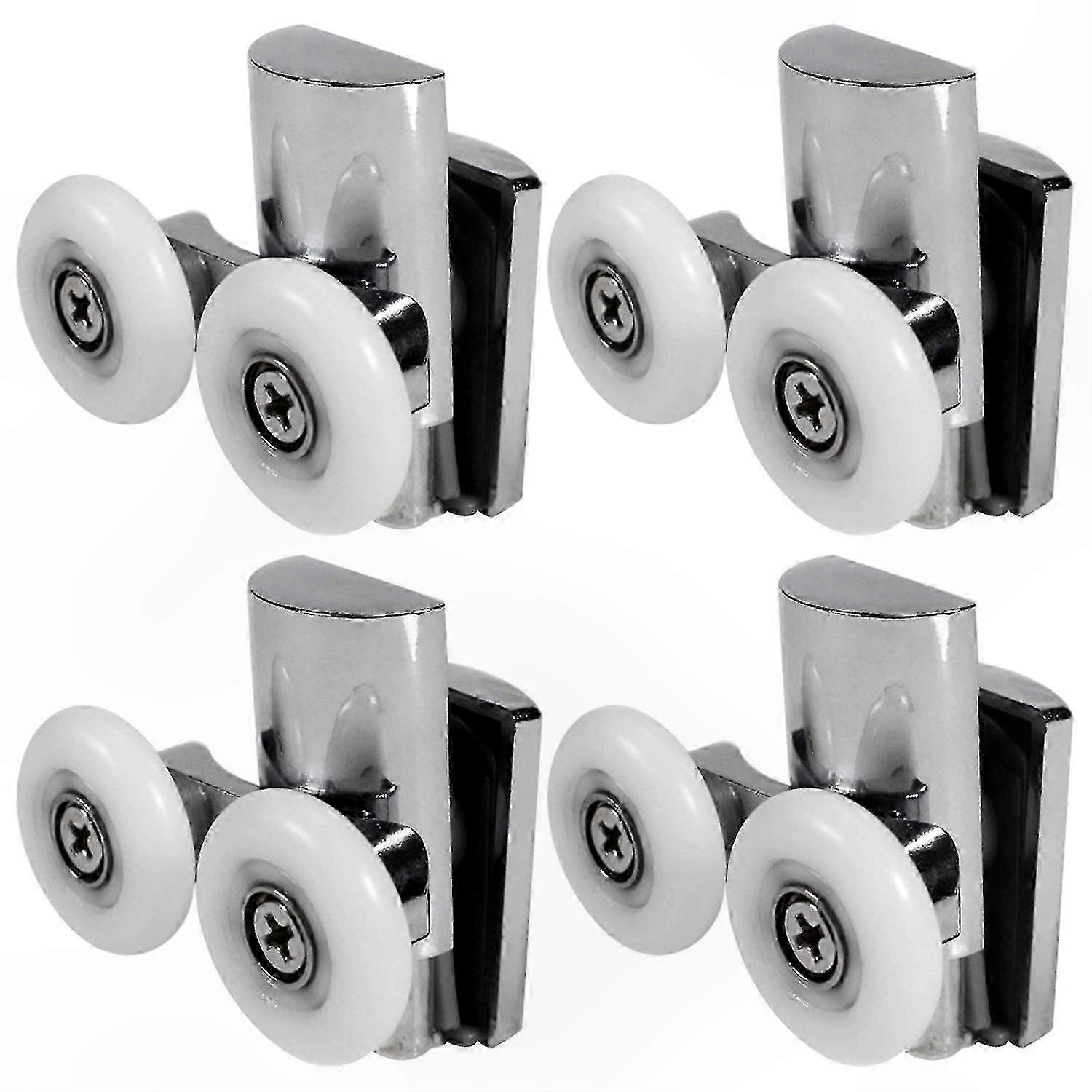 4er-pack Robuste Duschkabinenrollen Aus Zinklegierung, 23 Mm Flache Gleitrollen Für Duschkabinen