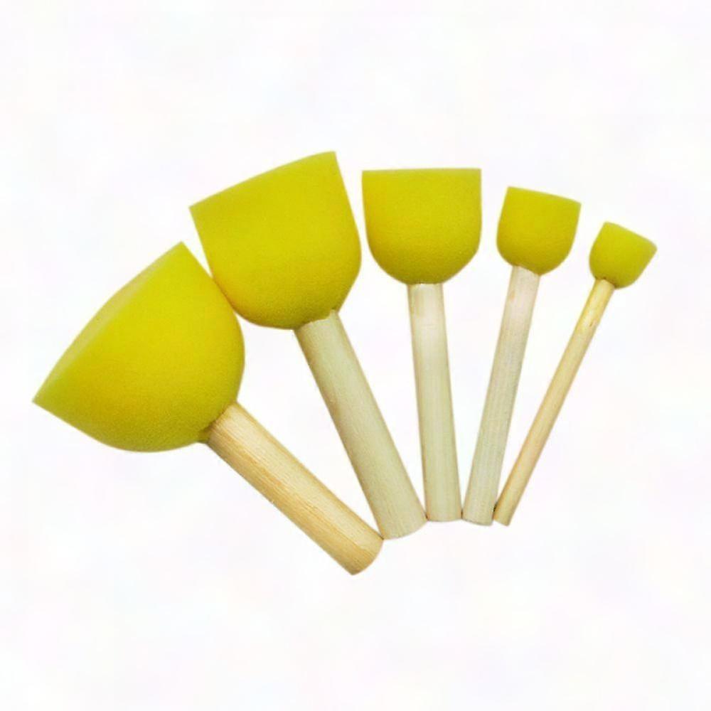 30 Pilzförmige Schaumstoffschwamm-applikatoren Mit Holzgriffen, 30er-set Für Kunst Und Handwerk.