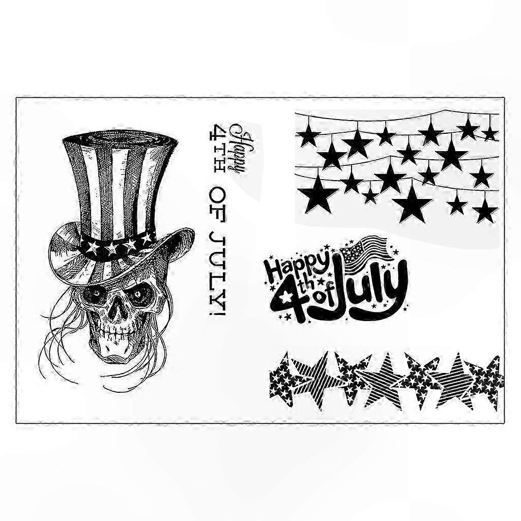 Transparenter Silikonstempel Zum Unabhängigkeitstag, Ideal Für Scrapbooking, Fotoalben, Dekokarten, Bastelarbeiten, Als Siegelwerkzeug, Kreativbedarf Und Papierverzierungen, 1 Stück