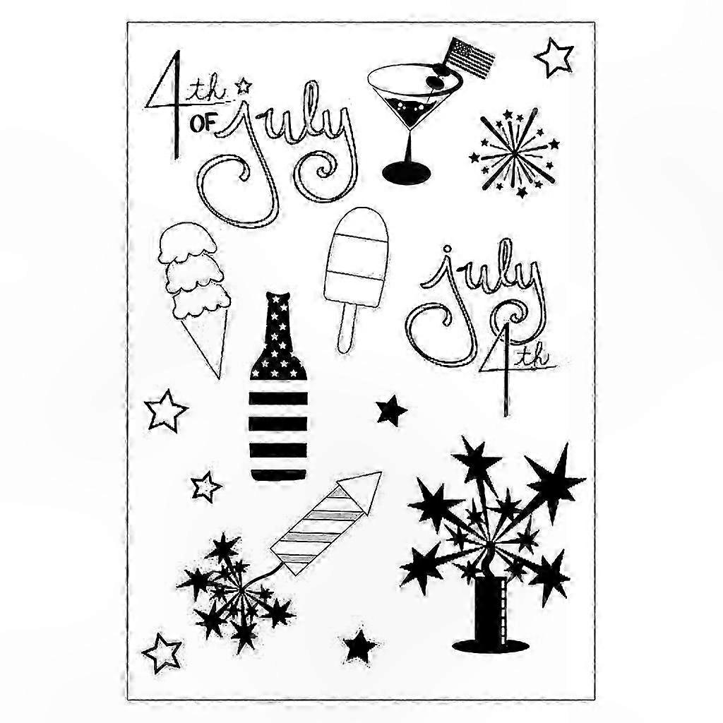 Transparenter Silikonstempel Für Scrapbooking, Selbstgemachte Dekokarten, Fotoalben, Papierbasteln, Unabhängigkeitstag, Als Siegel Und Für Bastelarbeiten