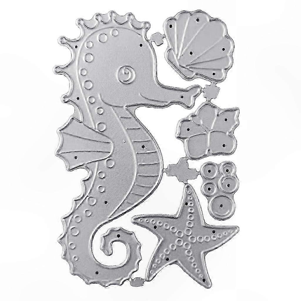 Seestern Und Seepferdchen, Metall-schneideschablone Für Scrapbooking, Diy-vorlage Für Fotoalben, 2-teiliges Set.