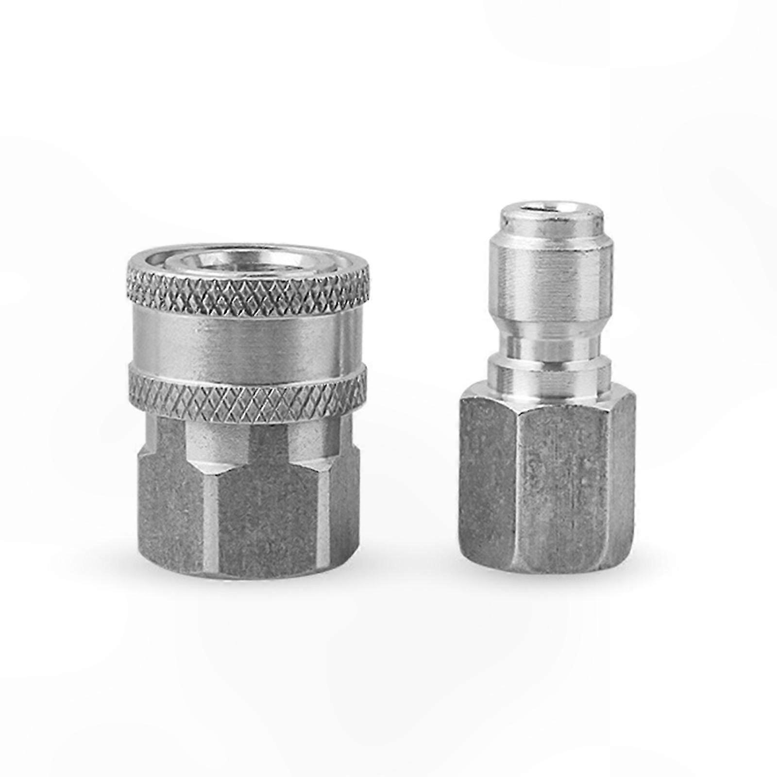 Adapter Für Hochdruckreiniger, 3/8-zoll-schnellkupplung, Edelstahl-stecker-buchse-verbinder, Universaldüse Für Lanze Und Hochdruckschlauch.