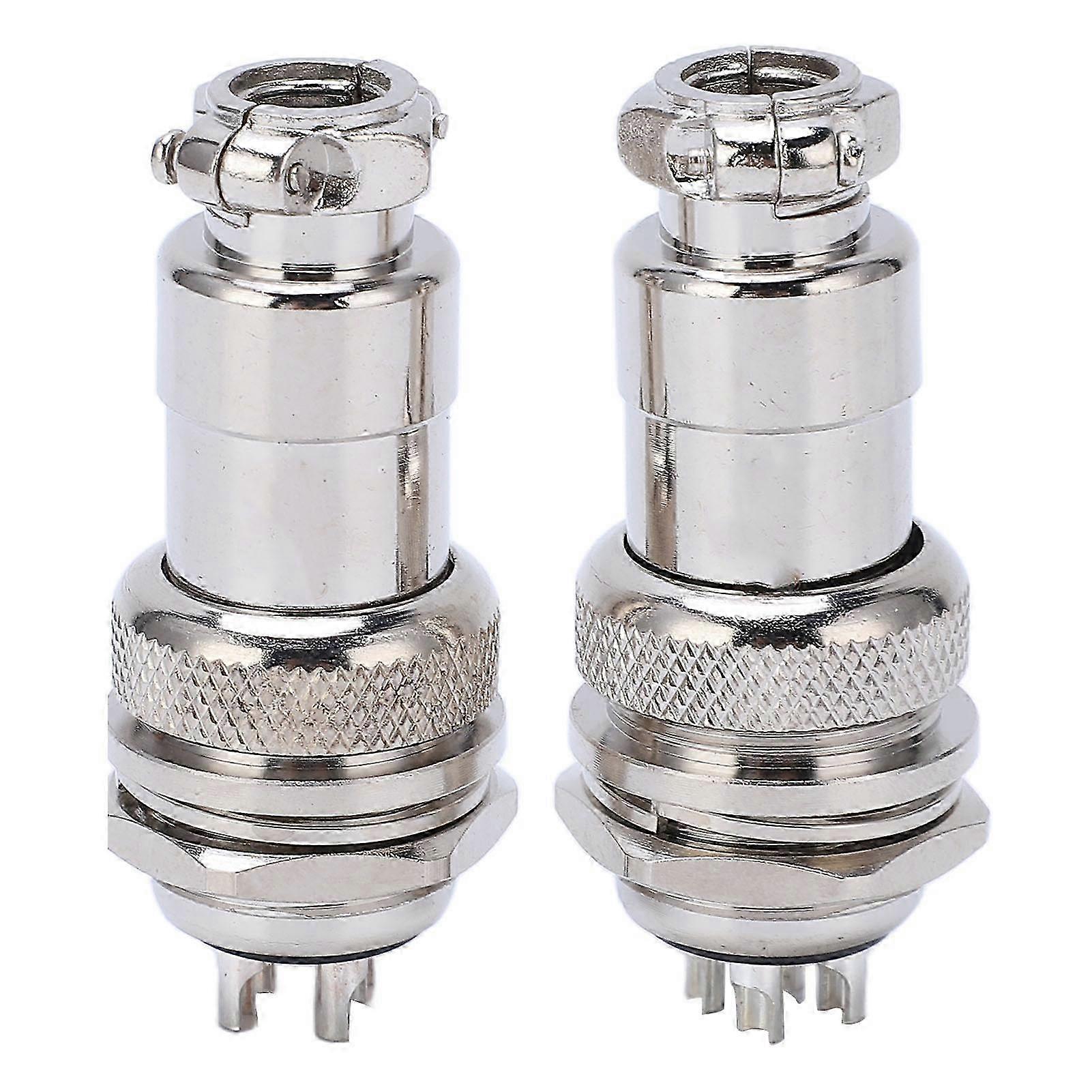 4-poliger Flugzeugstecker, Stecker/buchse Aus Zinklegierung, Gehäuse Aus Kupfersilber, 2-teiliges Set Für Elektrische Verkabelung.