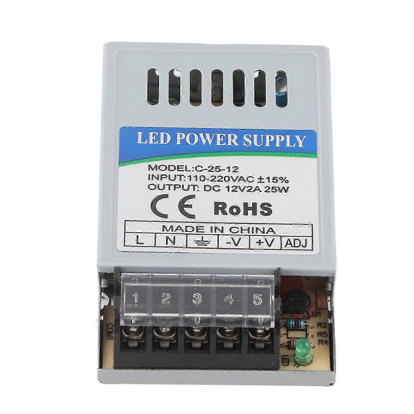 25w 12v Wasserdichtes Led-netzteil, Professioneller Ac110-240v Transformator, Wasserbeständiges Schaltnetzteil, Für Den Innen- Und Außenbereich.
