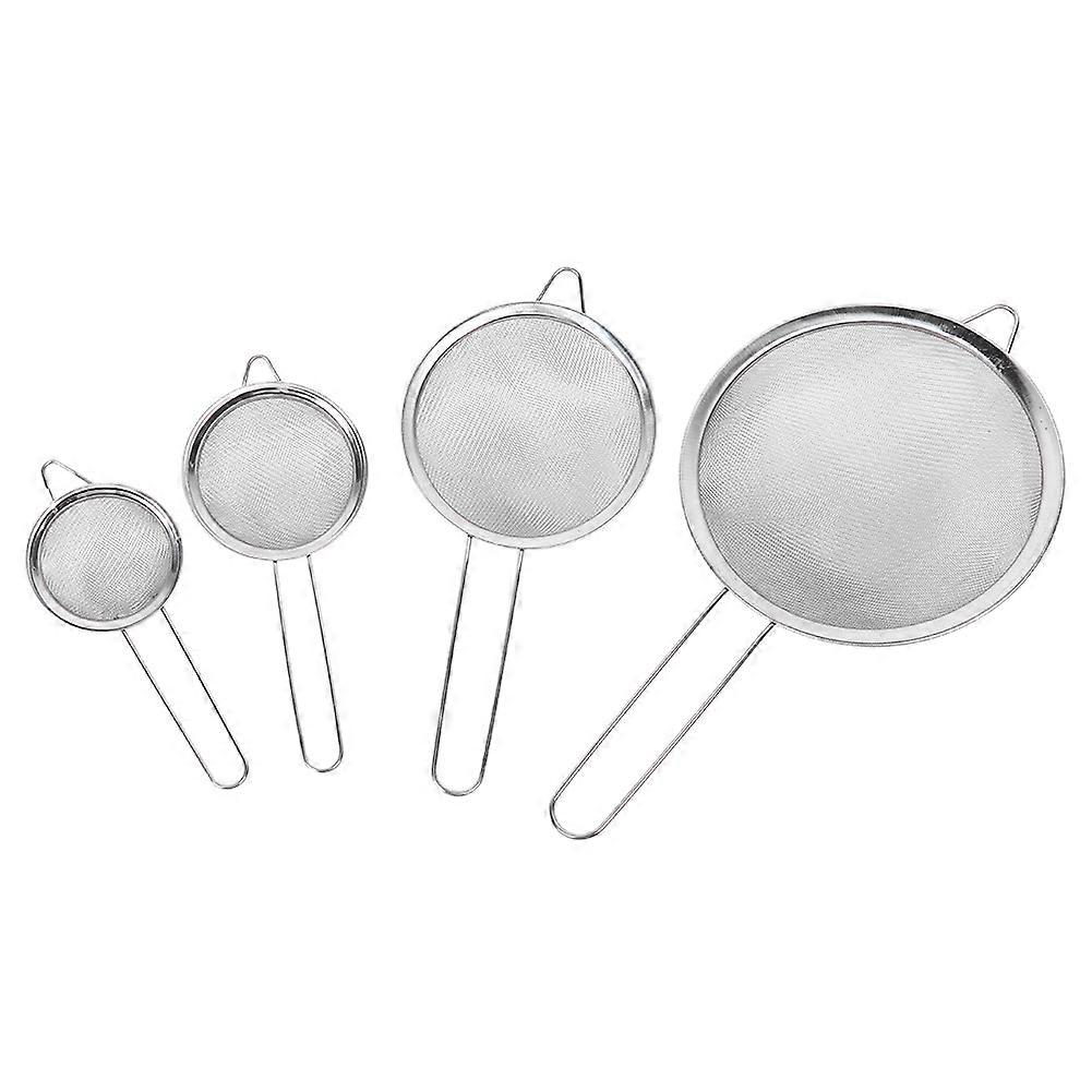 Mehlsieb Aus Edelstahl, 4er-set, Manuelles Sieb Zum Backen Und Kochen, Professionelles Filterwerkzeug