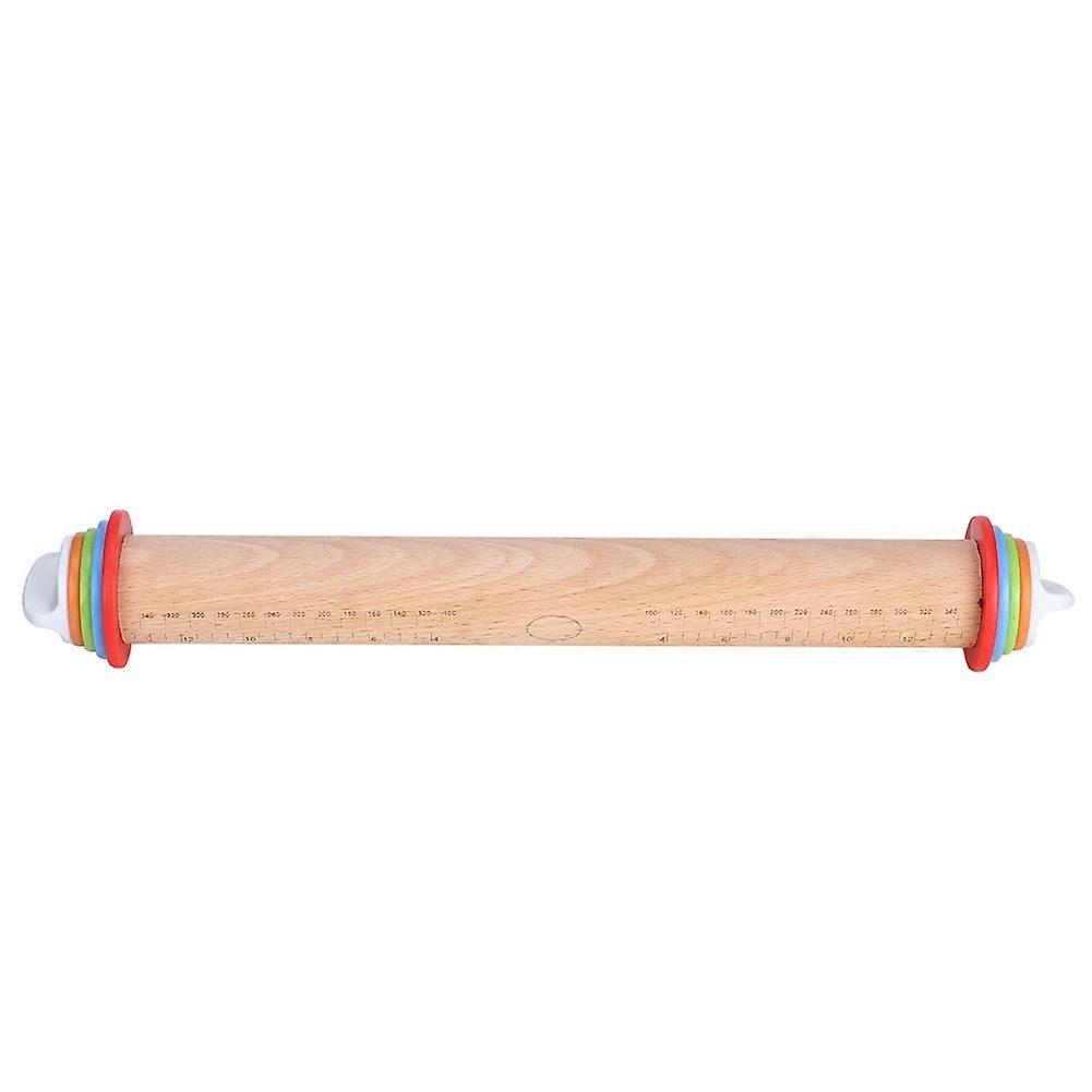 Verstellbarer Nudelholz Aus Holz Mit Abgestuftem Griff, Einstellbarer Dicke, Küchenutensil Zum Ausrollen Von Teig, Professionelles Backwerkzeug, Praktisches Gebäckzubehör.