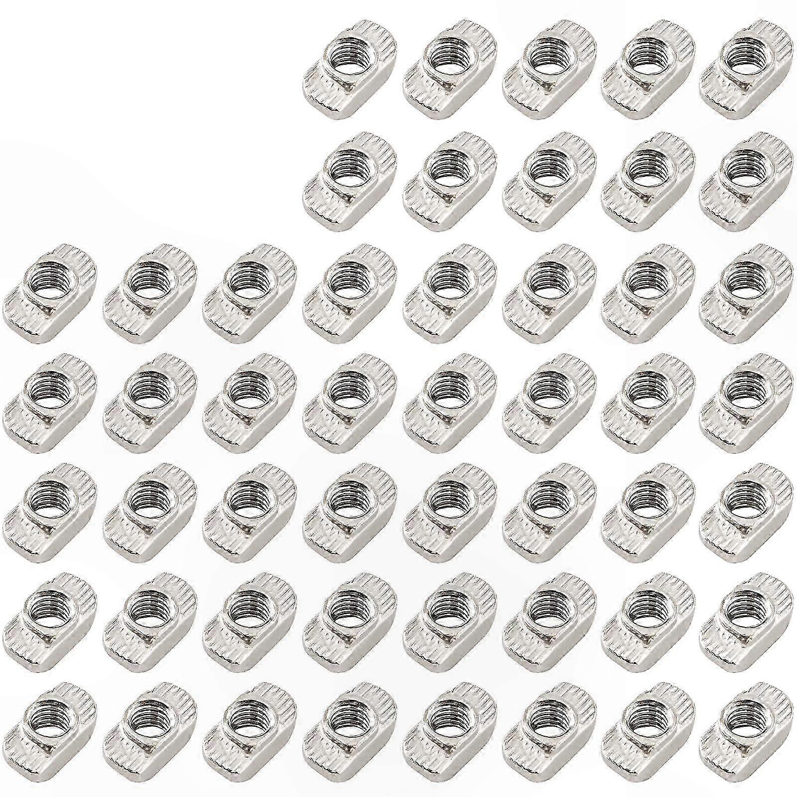 50 Vierkant-t-muttern Für Nuten, Aluminium-befestigungsschienen, Packung Mit 50 Stück, Industrielles Verschraubungszubehör Für Gleitprofile.