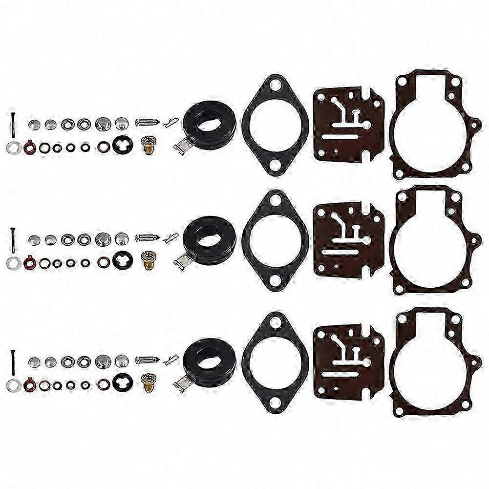 3x Vergaser-reparatursatz + Schwimmer Für Evinrude 396701 65 70 75 Ps Außenbordmotor
