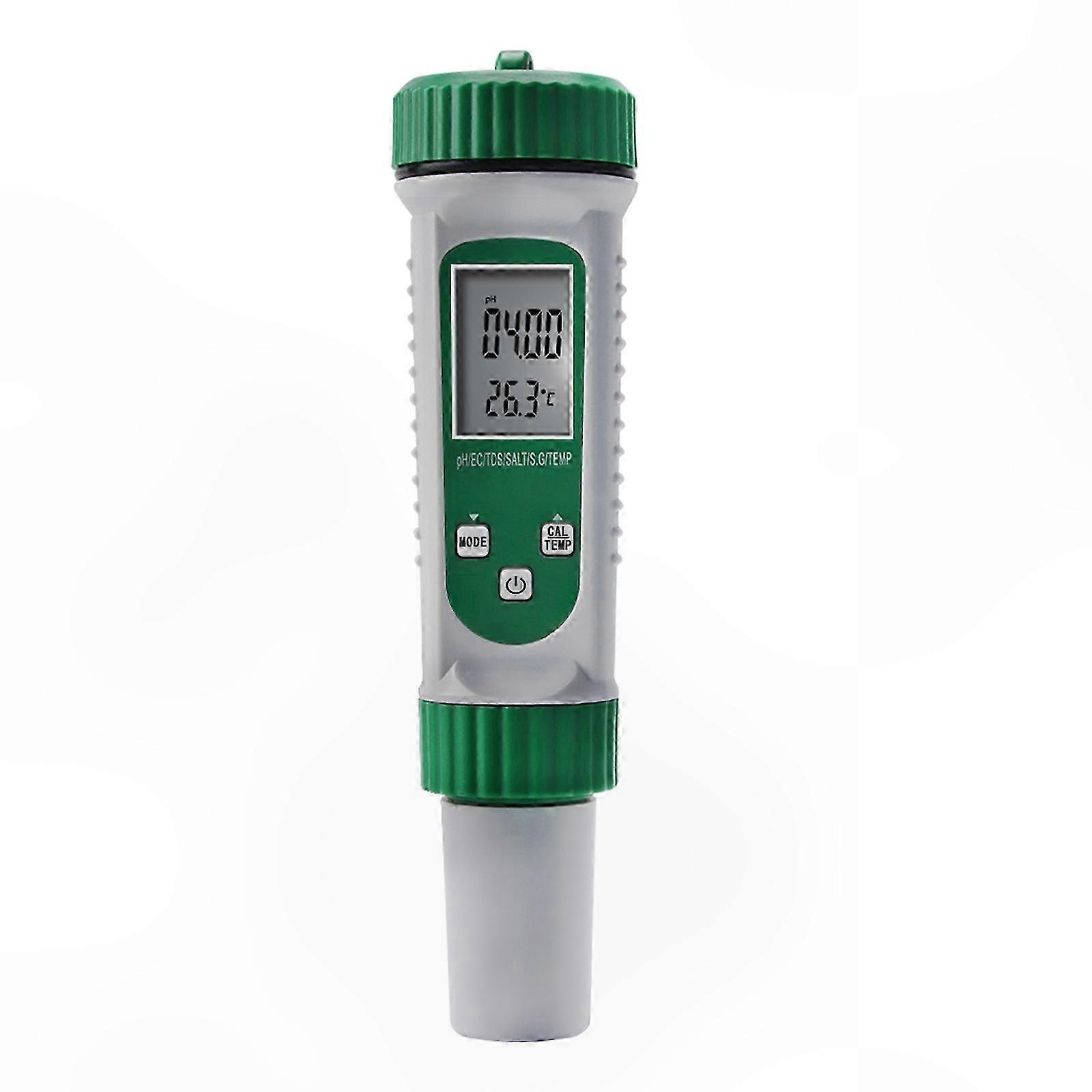 6-in-1 Digitales Wasserqualitätsmessgerät: Ph-wert, Tds, Ec-wert, Salzgehalt, Dichte Und Temperatur, Hochpräziser Stift Mit Atc, Hintergrundbeleuchtung, Für Aquarien Und Hydrokultur.