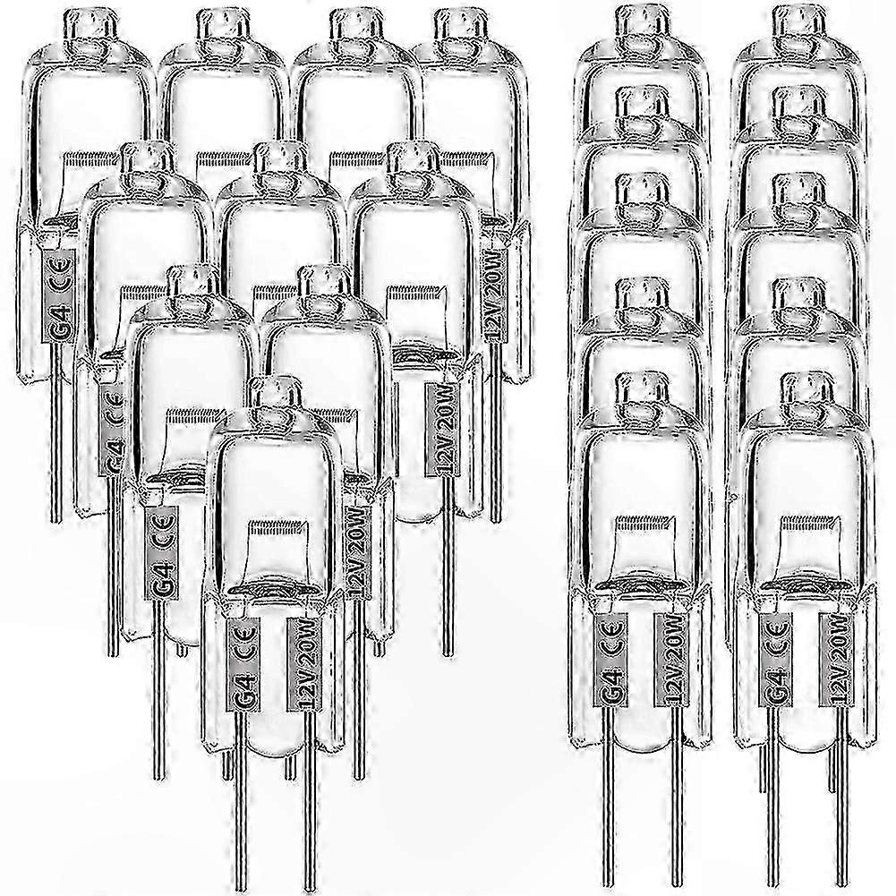 20 G4-halogenlampen, 20 W, 12 V, Klar, 2-polig, Für Herdbeleuchtung, 20er-packung
