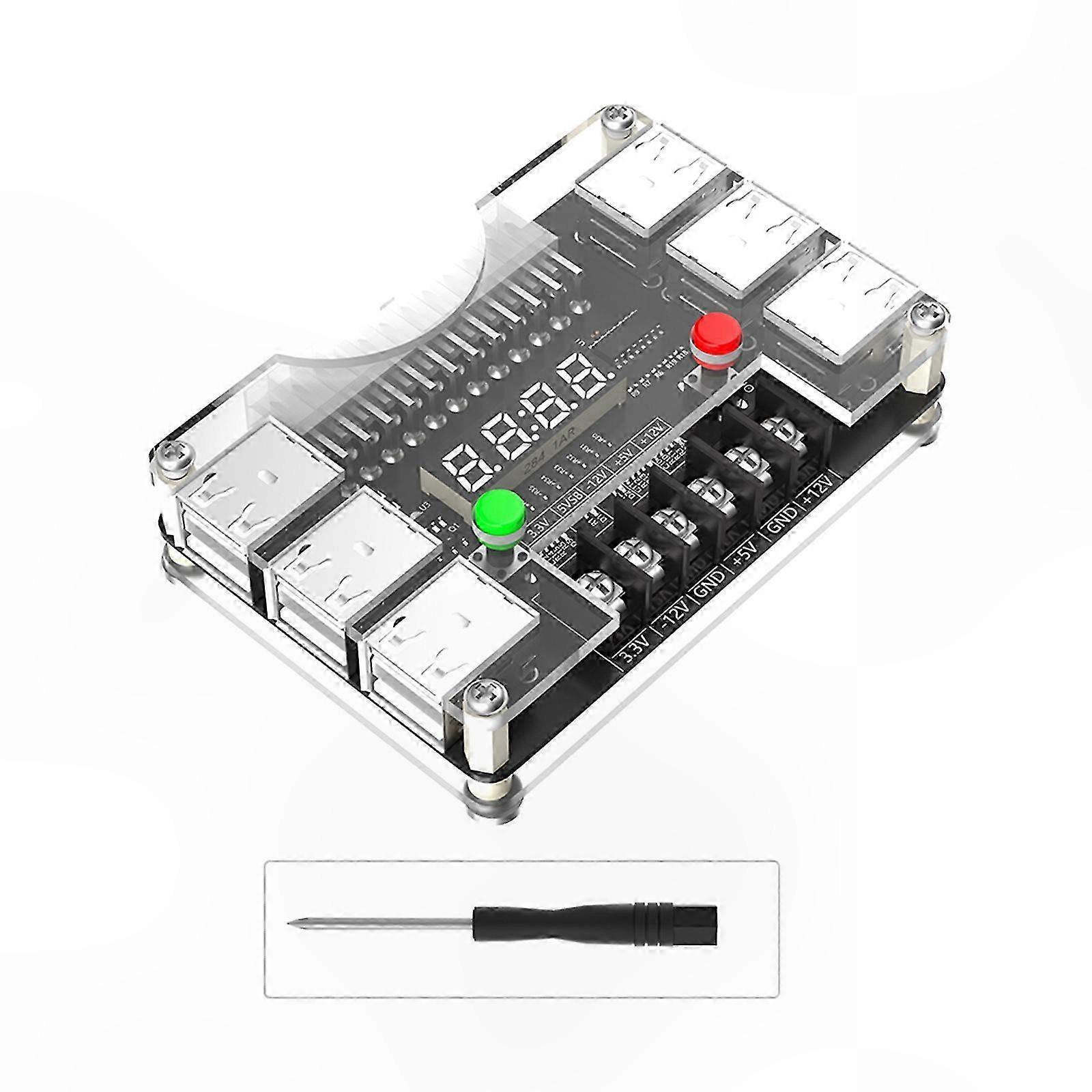 Breakout-netzteilplatine Mit Acrylgehäuse, Einstellbarem Spannungspotentiometer, Kompatibel Mit 3,3 V, 5 V, 12 V Und 12 V, Montagesatz Für Diy-projekte