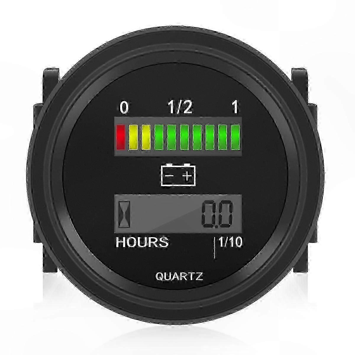 Betriebsstundenzähler Mit Led-batteriestandsanzeige Für 12v-72v-systeme, Präzise Spannungsanzeige, Digitalanzeige, Kompatibel Mit Elektrofahrzeugen Und -geräten, Betriebszeitmessung, Ideal Für Trolley