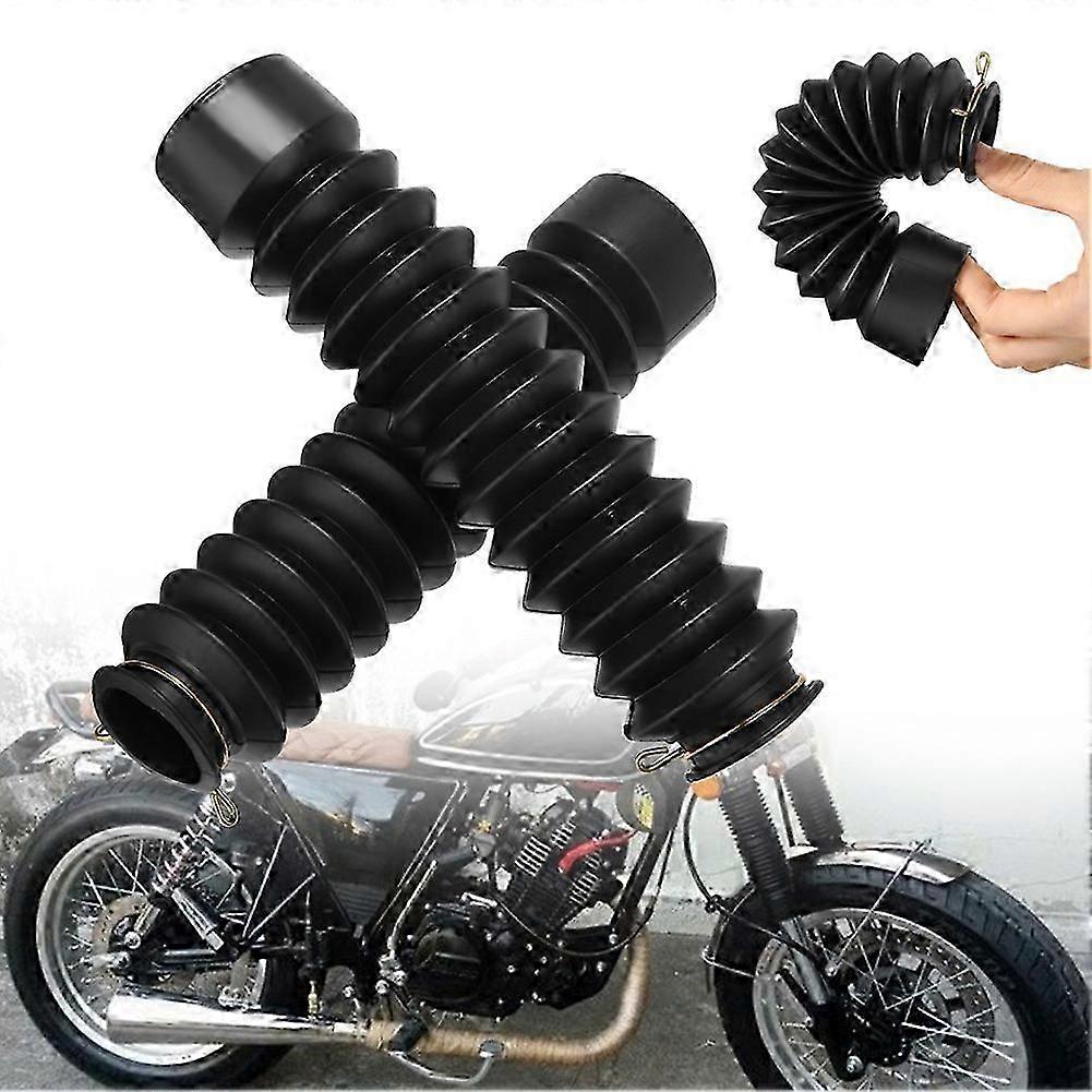 2-teiliger Motorrad-vorderradgabelschutz 42 Mm Gummi-staubschutzbalg Stoßdämpfer-schutzset