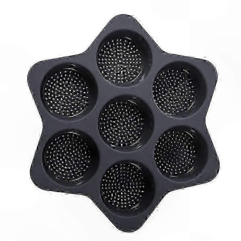 Schwarze Silikon-brotform, 7 Antihaftbeschichtete Mulden Zum Backen, Langlebige, Lebensmittelechte Haushaltsform, Backbeständig