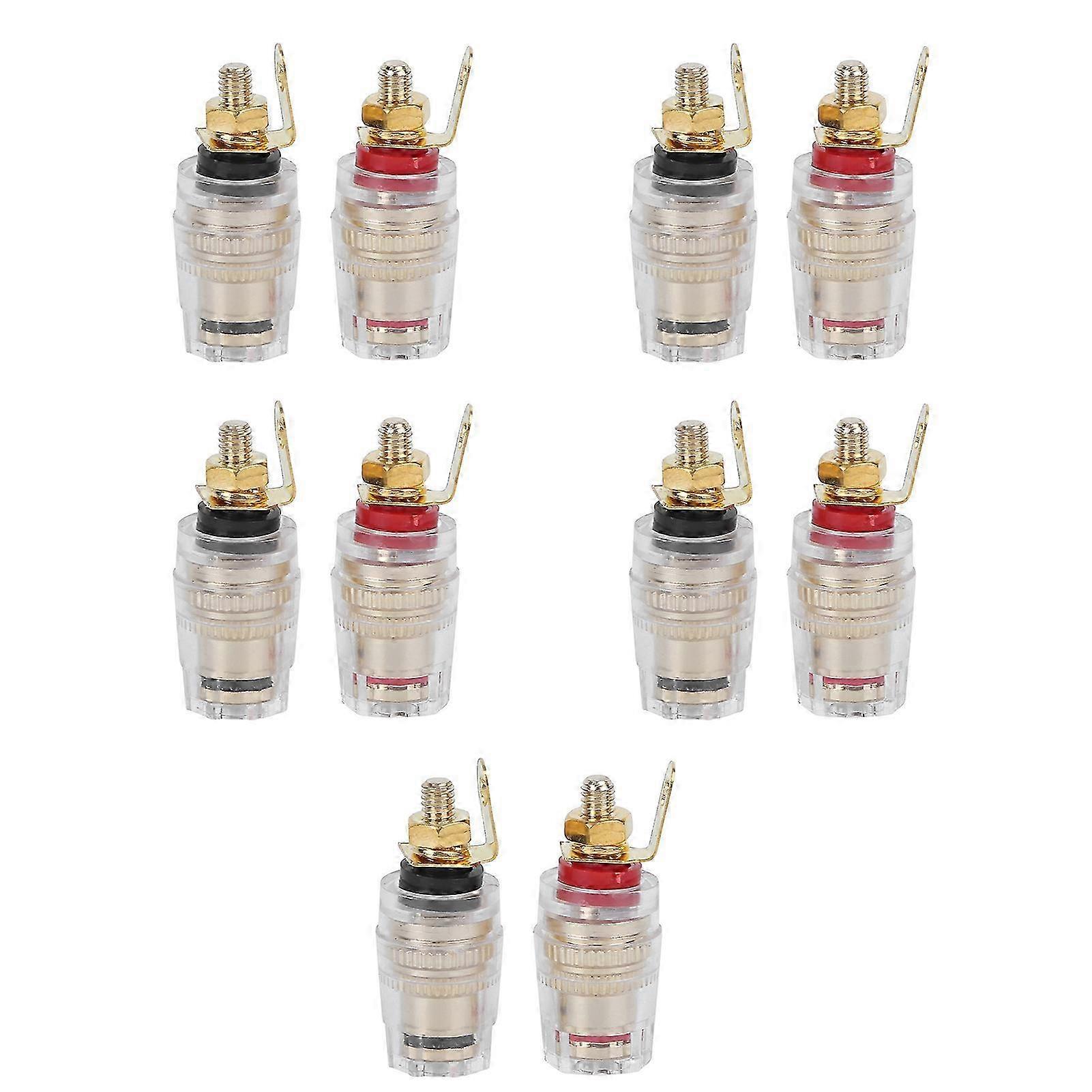 10 Stück Vergoldete Bananenstecker-lautsprecherverstärkeranschlüsse Für Lautsprecher
