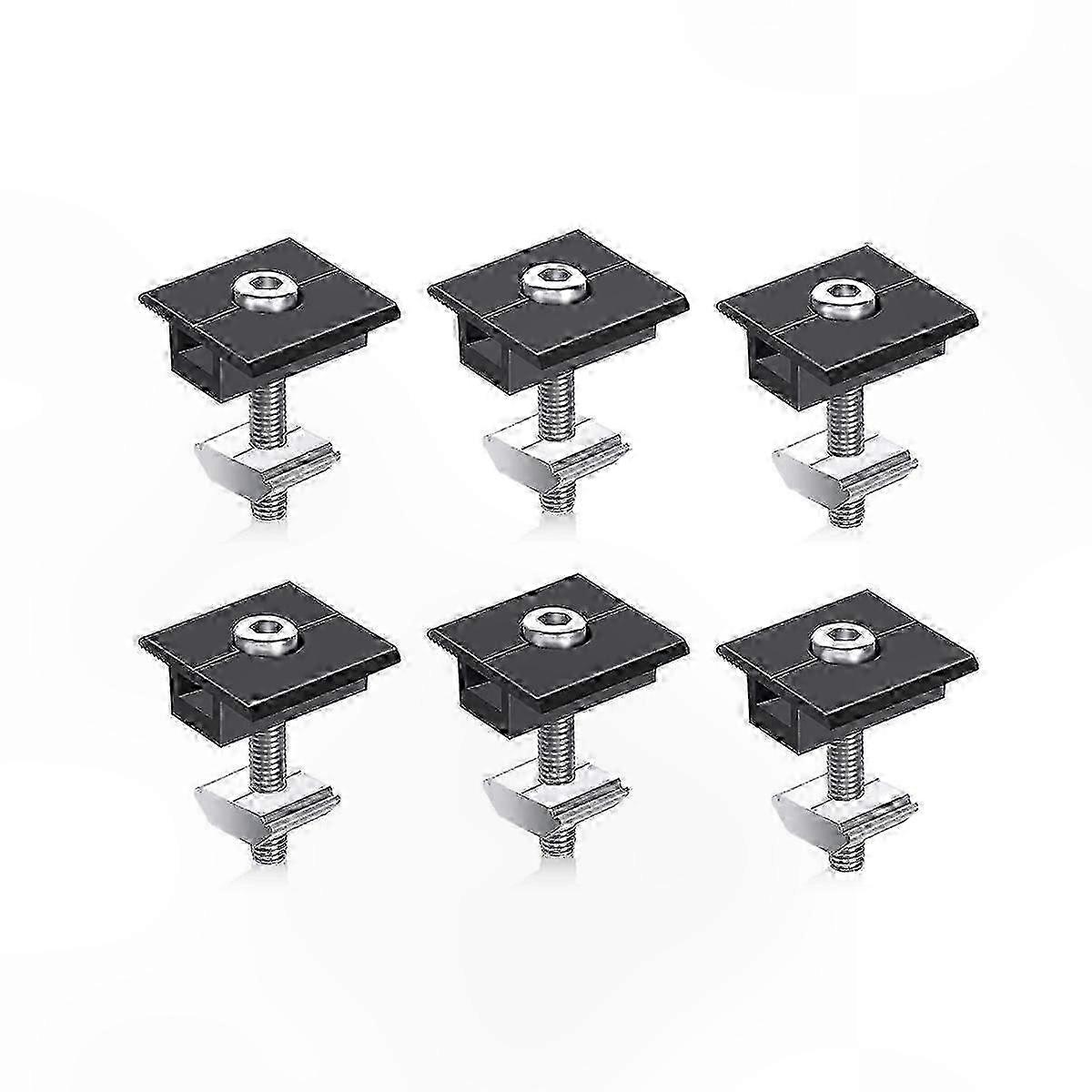 Verstellbare Solarmontagehalterung, Set Mit 6 T-halterungen Zur Zentralen Montage Von Photovoltaikmodulen, 30 Mm, Schwarz, Robuste Hardware Für Eine Dauerhafte Installation.