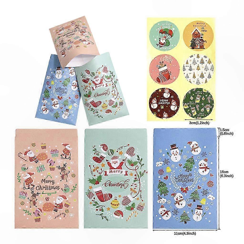 Weihnachtsgeschenktüten Mit Festlichen Motiven, Wiederverwendbare Kraftpapierboxen, Tragbare Handtaschen Mit Aufklebern, Handgefertigtes Dekorationsset.
