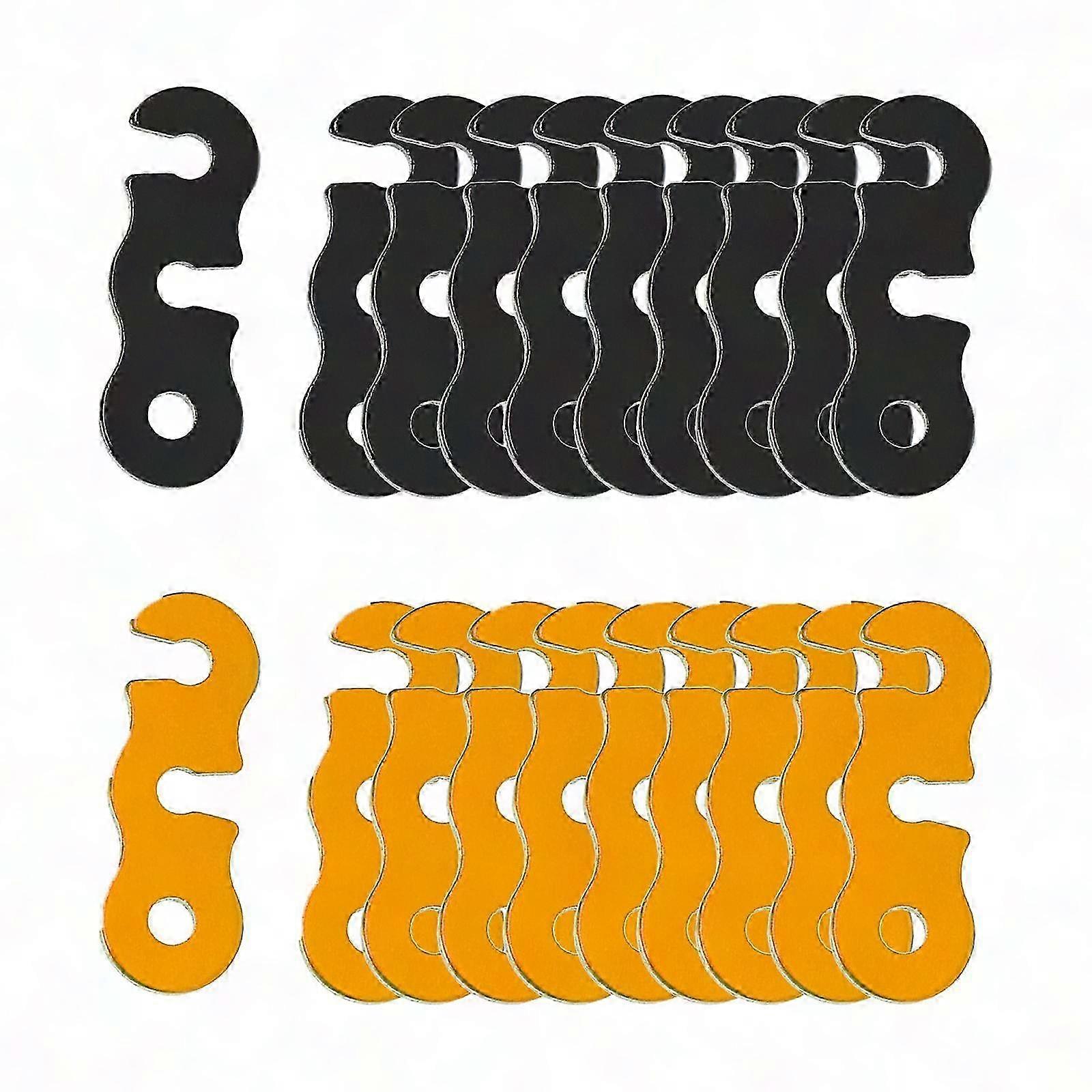 Robuste, Verstellbare Zeltabspannleinen – 20er-pack, Orange Und Schwarz, 42 X 15 Mm, Für Camping Und Wandern