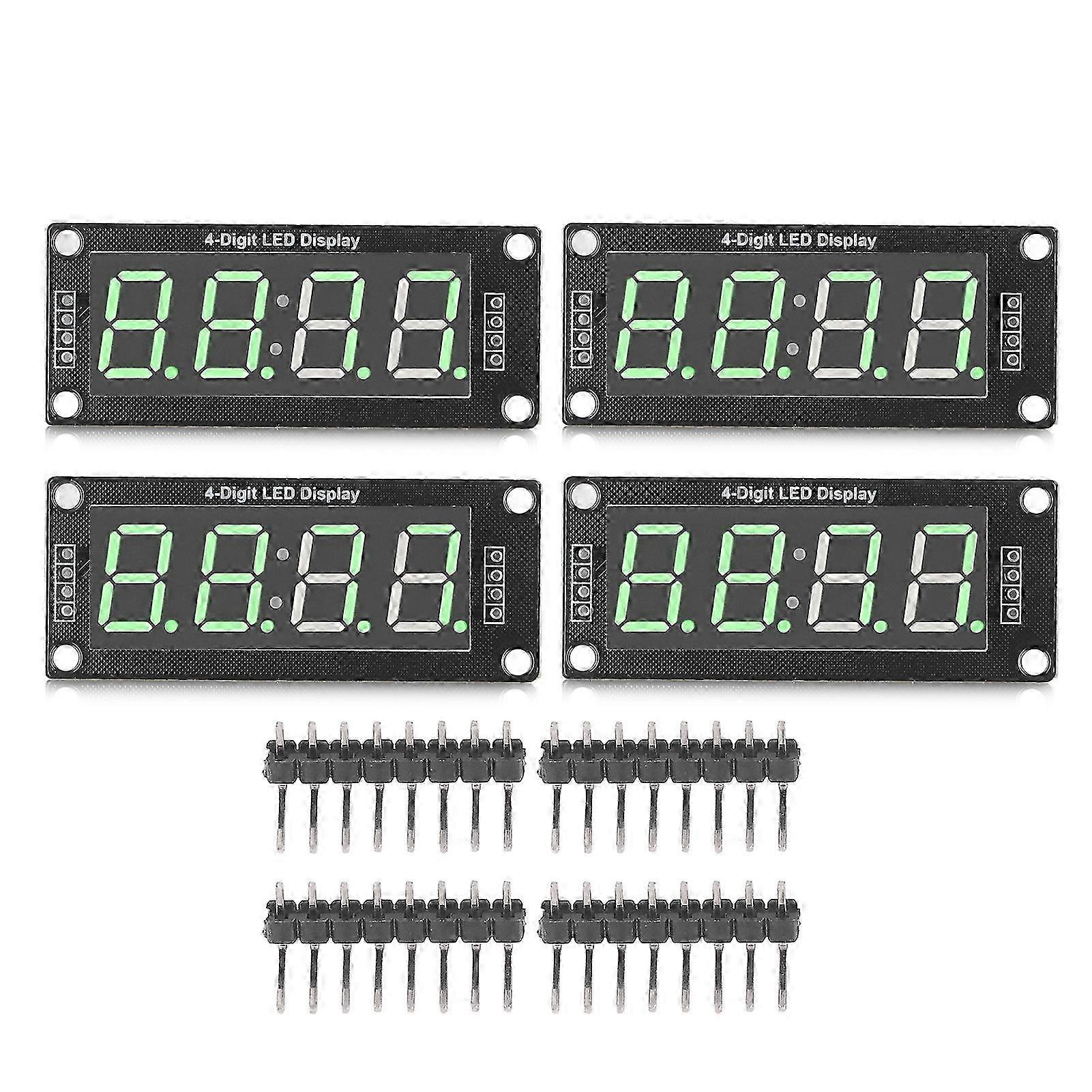 Tm1637 4-stellige 7-segment-digitalröhren-led-anzeigemodul, Grün, 0,56 Zoll, 4 Stück Mra041a Für Diy-uhren