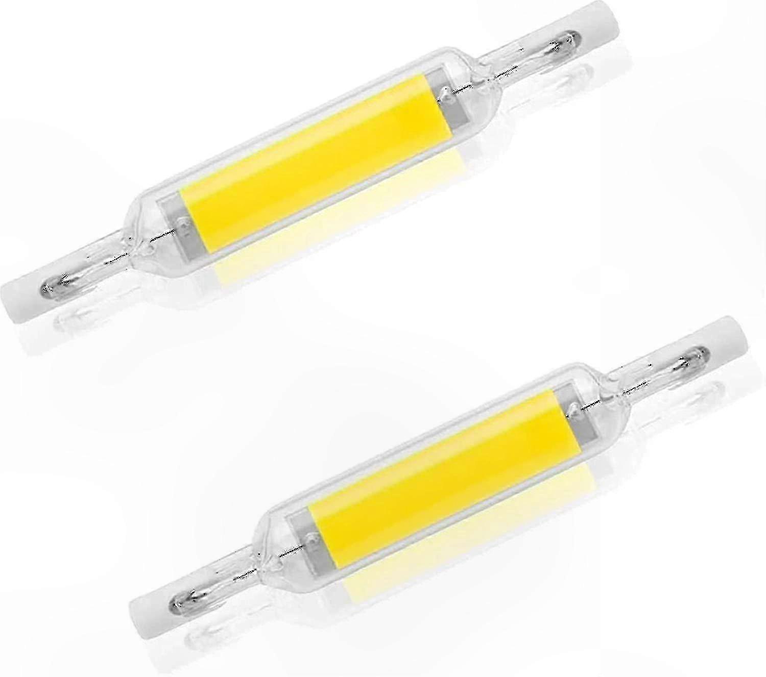 2er-pack R7s 10w 78mm Led-lampen, Kaltweiß 6000–6500k, Inklusive Dimmer, Dimmbarer Halogenlampenersatz
