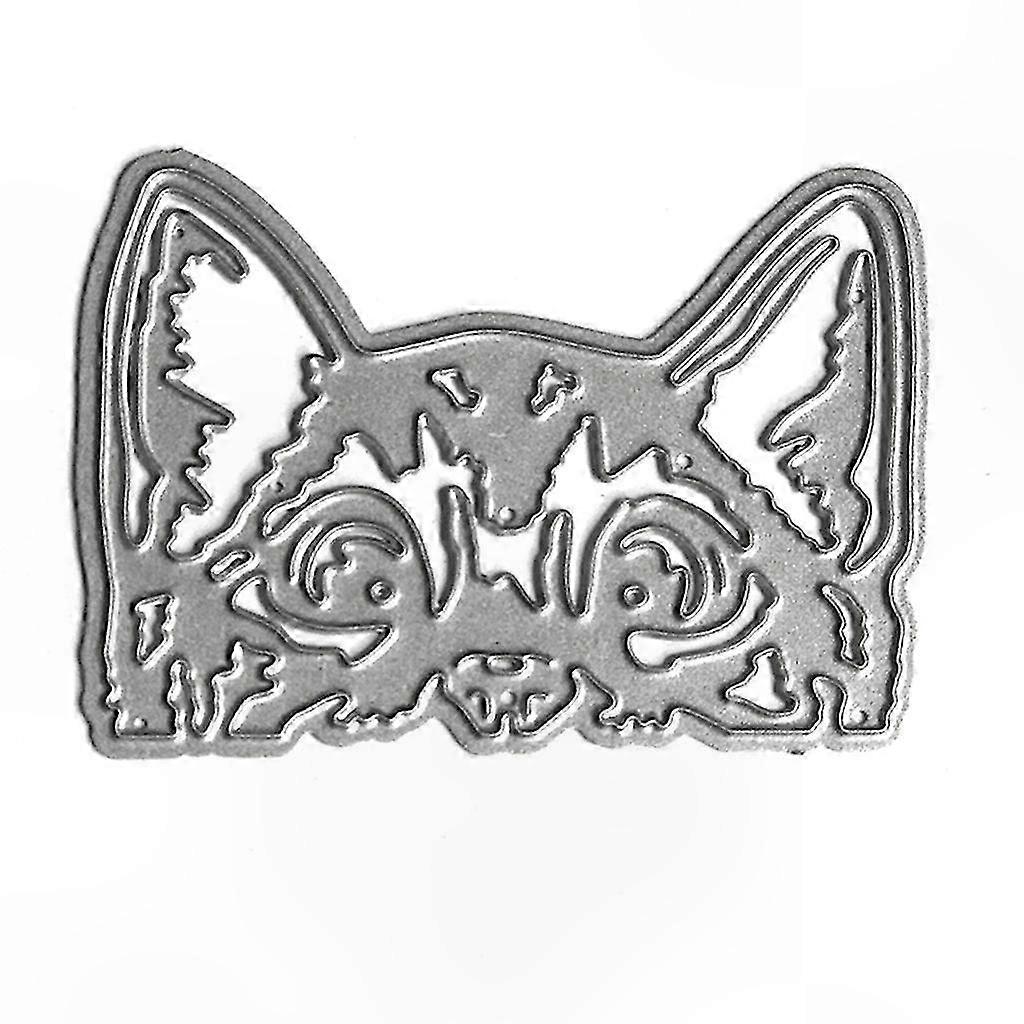 Metallener Katzenkopf-stanzteil Für Scrapbooking, Diy-album-schablone, Papierstempel, Feinschnittvorlage, 3-teilige Kreativform