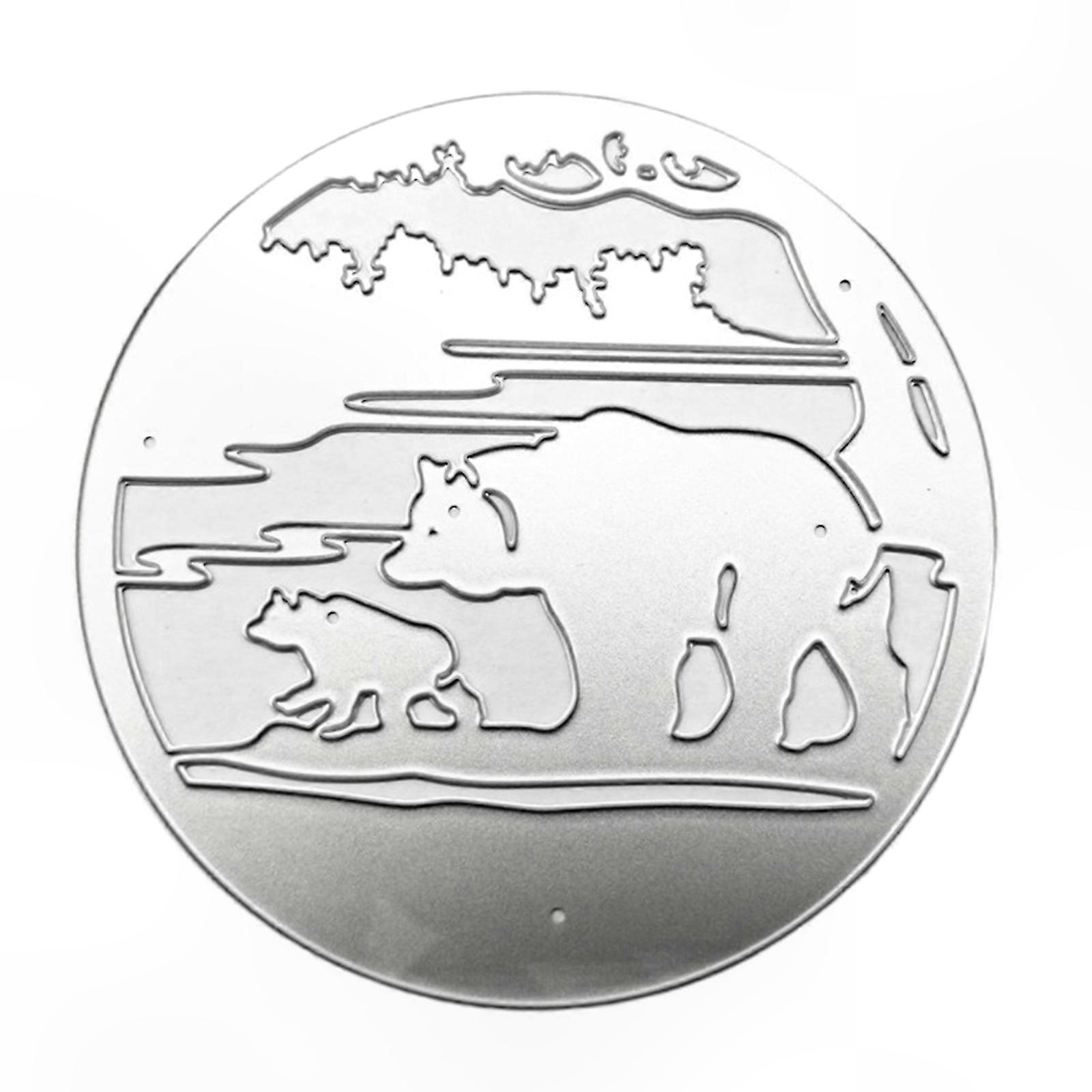 Niedliche Eisbär-metallschablonen Zum Ausschneiden Für Diy-kartenbasteln, Scrapbooking Und Foto-decoupage.
