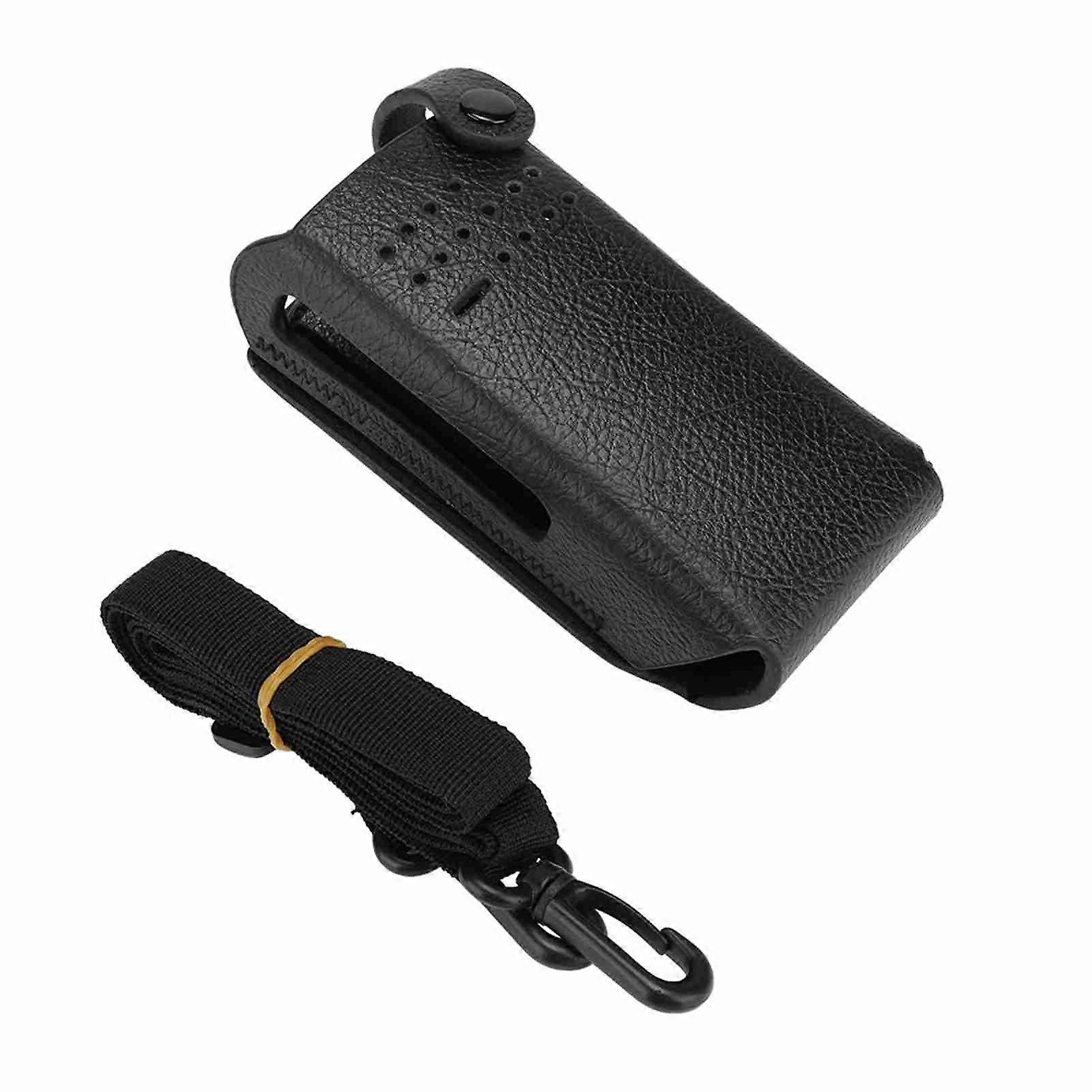 Robuste Tasche Aus Pu-leder Mit Rückseitigem Clip Und Nylon-schultergurt Für Das Motorola Gp328d Walkie-talkie, Robuster Schutz, Bequemes Tragen, Langlebiges Funkzubehör.