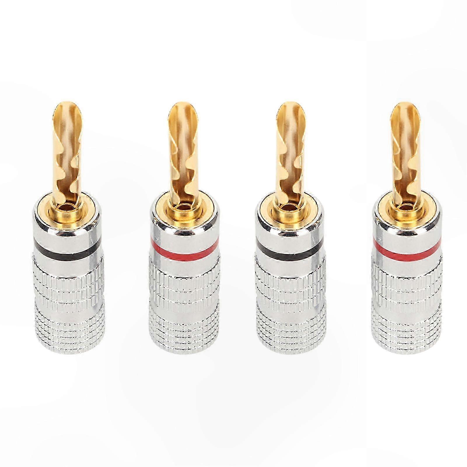 4 Mm Vergoldete Messing-lautsprecheranschlüsse, 2 Paar Gezahnte Stecker Für Audioverstärker