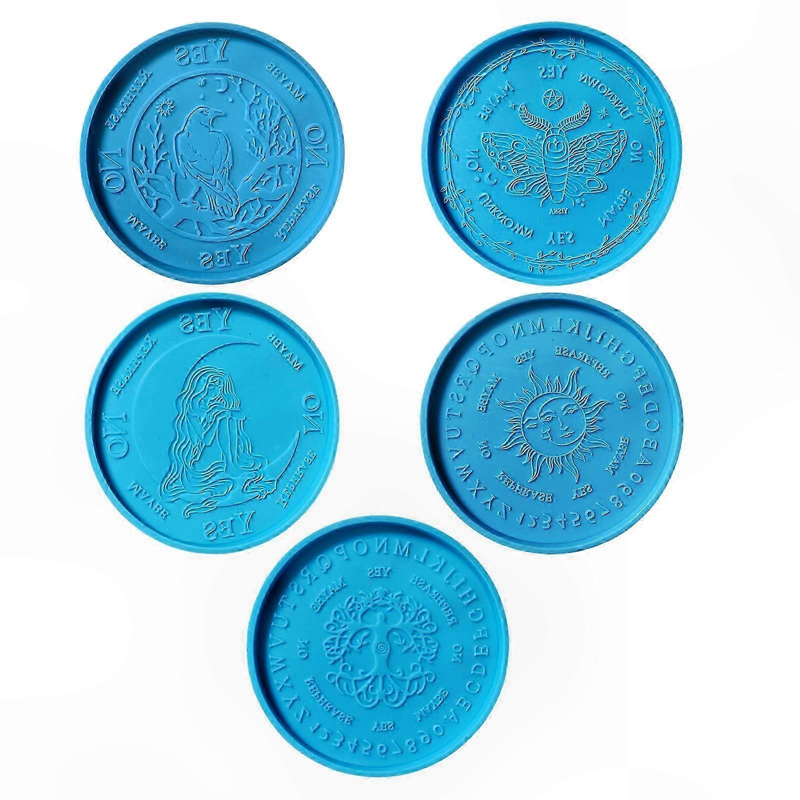 Set Mit 5 Runden Untersetzerformen, Epoxid- Und Uv-harz, Heimdekoration, Kreatives Formen, 7,6 Cm