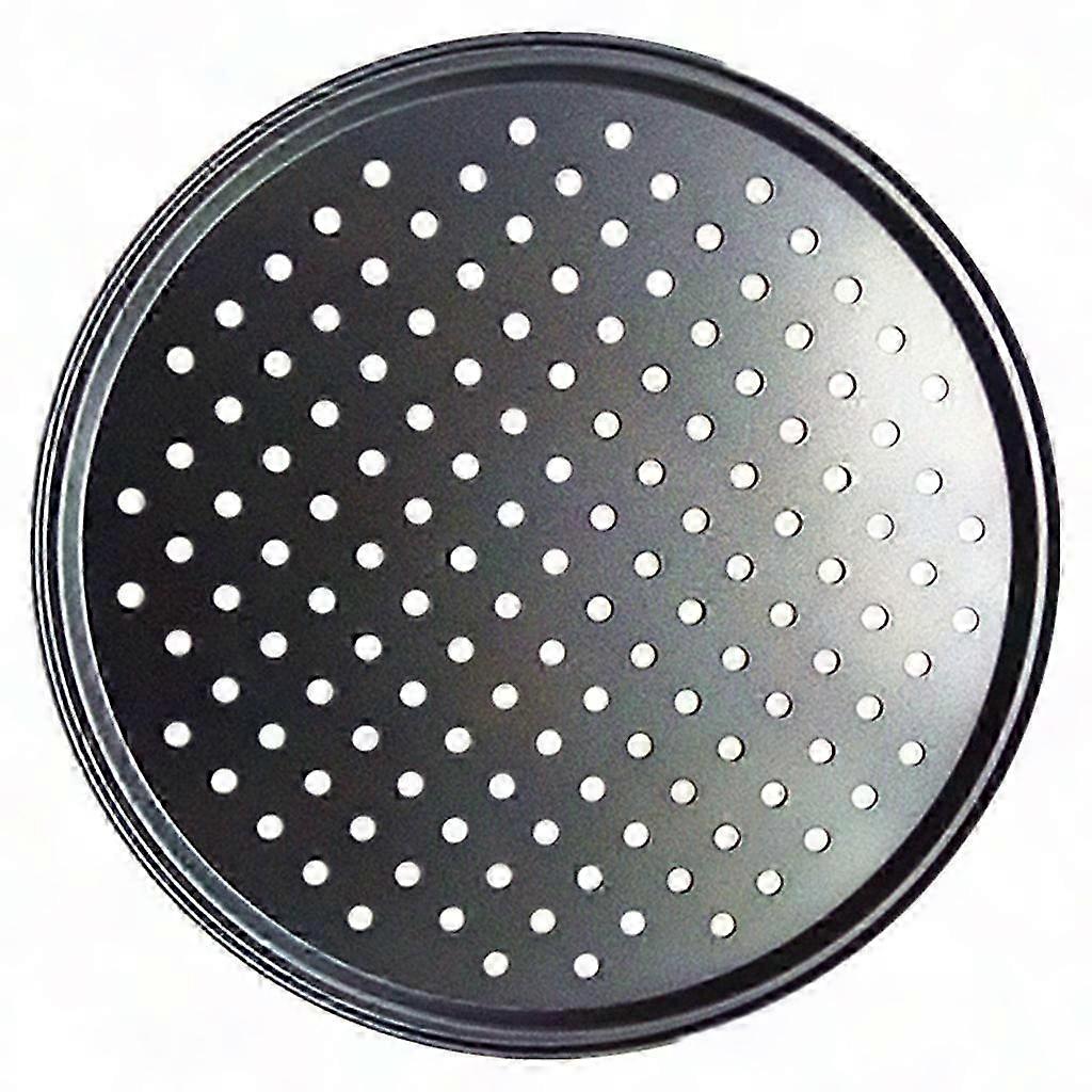 9/10/11/12 Zoll Perforiertes Pizzablech Aus Kohlenstoffstahl, Schwarz - Backutensil Für Brot, Pfannkuchen Und Gebäck