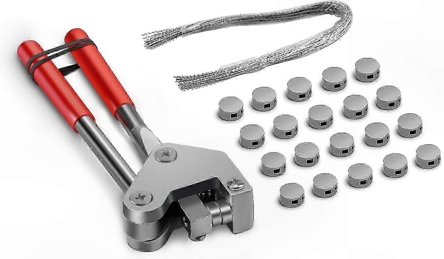 Crimpzange Mit Roten Kunststoffgriffen, 20 Runde Bleidichtungen Und 20 Kupferdrähte, Sicherheits-dichtungswerkzeug Aus Stahl, Komplettes 40-teiliges Set