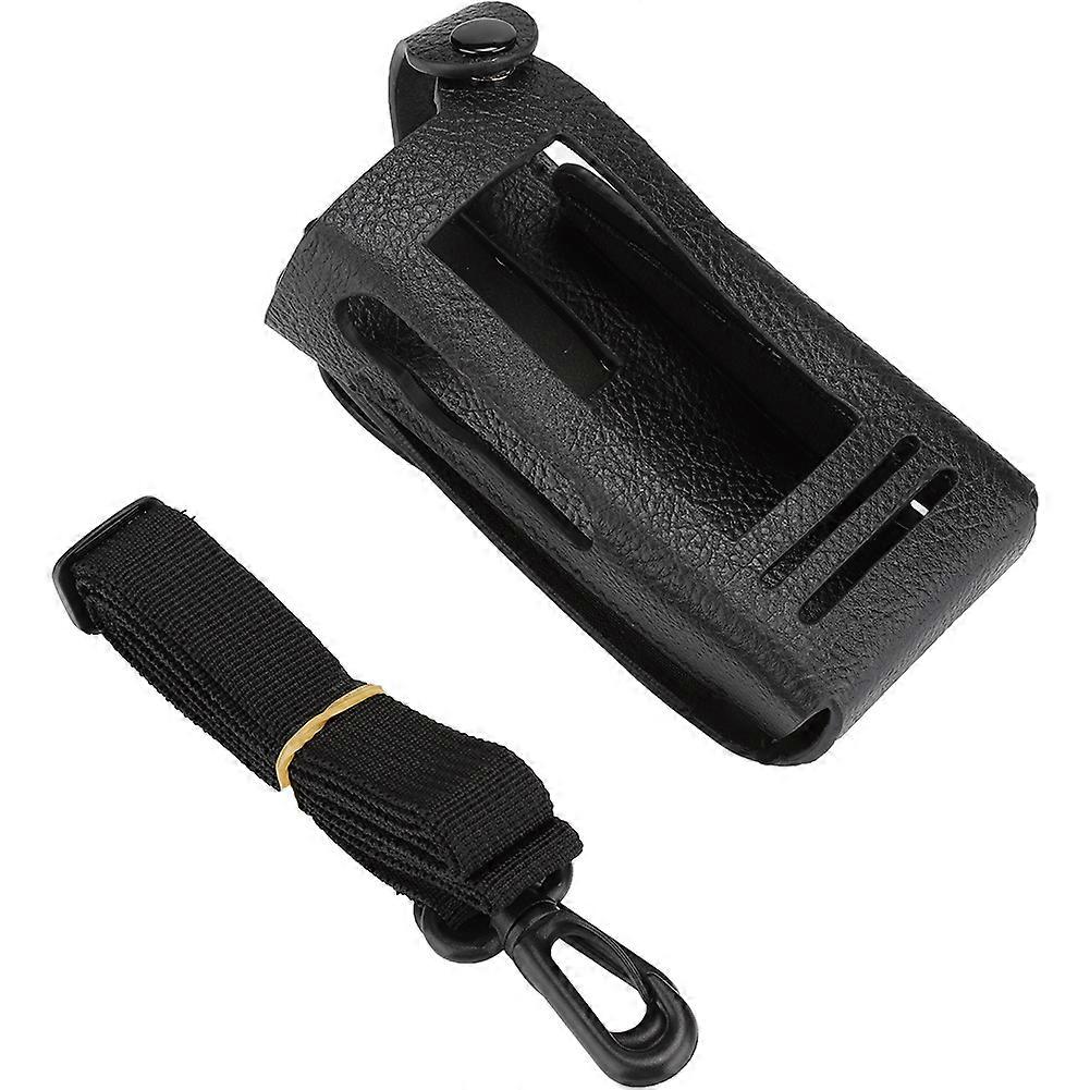 Hartlederetui Für Motorola P8268 Walkie-talkie, Schutzhülle Mit Rückseitigem Clip Und Nylon-schultergurt