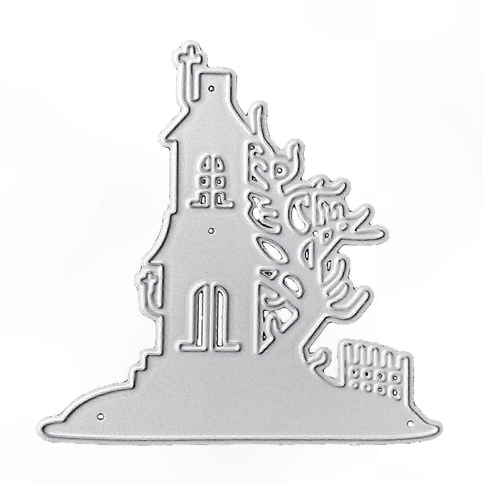 Weihnachtsschloss-stanzform, Metall-ausstechform, Plätzchenausstecher, Diy-scrapbooking, Fotokarten, Kreative Dekorationsvorlage, Werkzeug