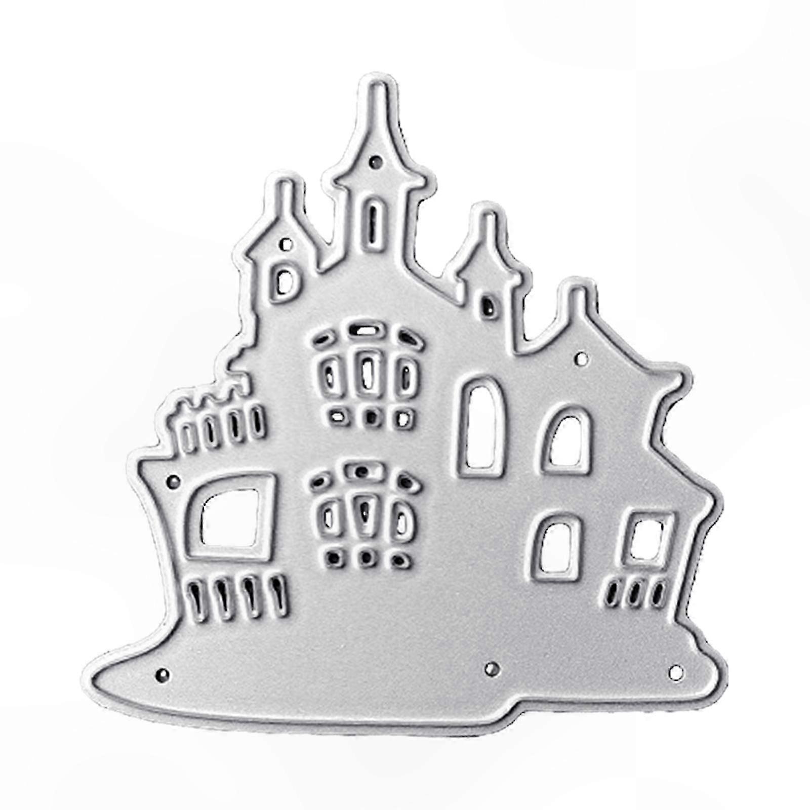 Weihnachtsschloss-stanzform, Metallschablone, Kreative Vorlage Für Scrapbooking, Fotokarten, Diy-keksausstecher