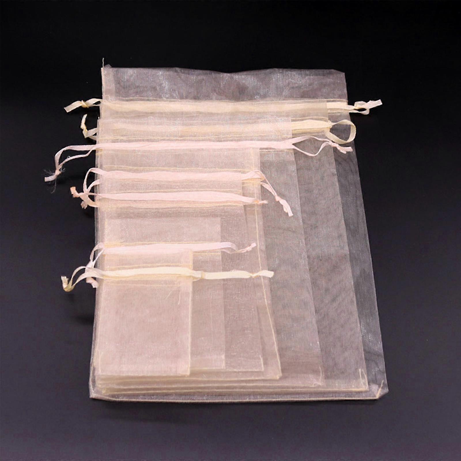 100 Transparente Organzabeutel Mit Kordelzug, Ideal Für Schmuck, Süßigkeiten, Weihnachten, Hochzeiten Und Partys, 17 X 23 Cm, Elegante Geschenktüten