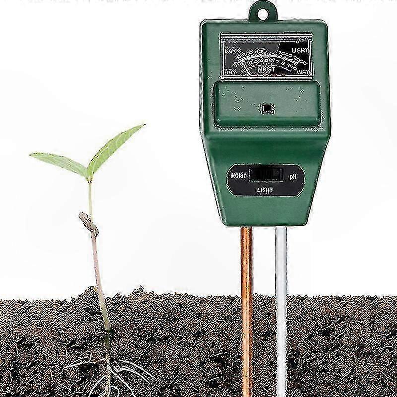 3-in-1-bodentester Für Garten, Rasen, Landwirtschaft Und Pflanzenpflege: Ph-, Feuchtigkeits- Und Lichtmesser, Grünes Diagnosegerät, Präzise Und Einfach Zu Bedienen