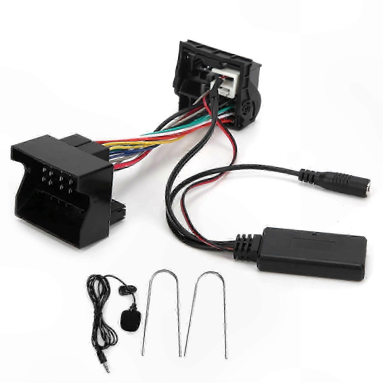 12-poliges Aux-bluetooth-kabel Mit Eingebautem Mikrofon Für Autoradio, Autoradio-adapter, Freisprecheinrichtung, Drahtlose Verbindung, Kompatibel Mit Autoradios, Fahrzeug-audiozubehör.