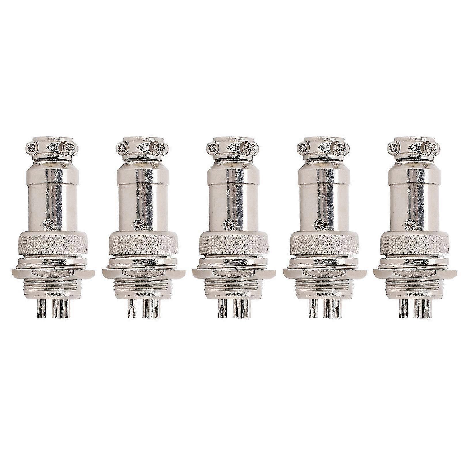 Gx16 16mm 5-poliger Stecker, Weiblicher Und Männlicher Stecker, Metallgehäusebefestigung, 450v Schalttafelsockel, 5-teiliges Set Für Industrielle Verkabelung.