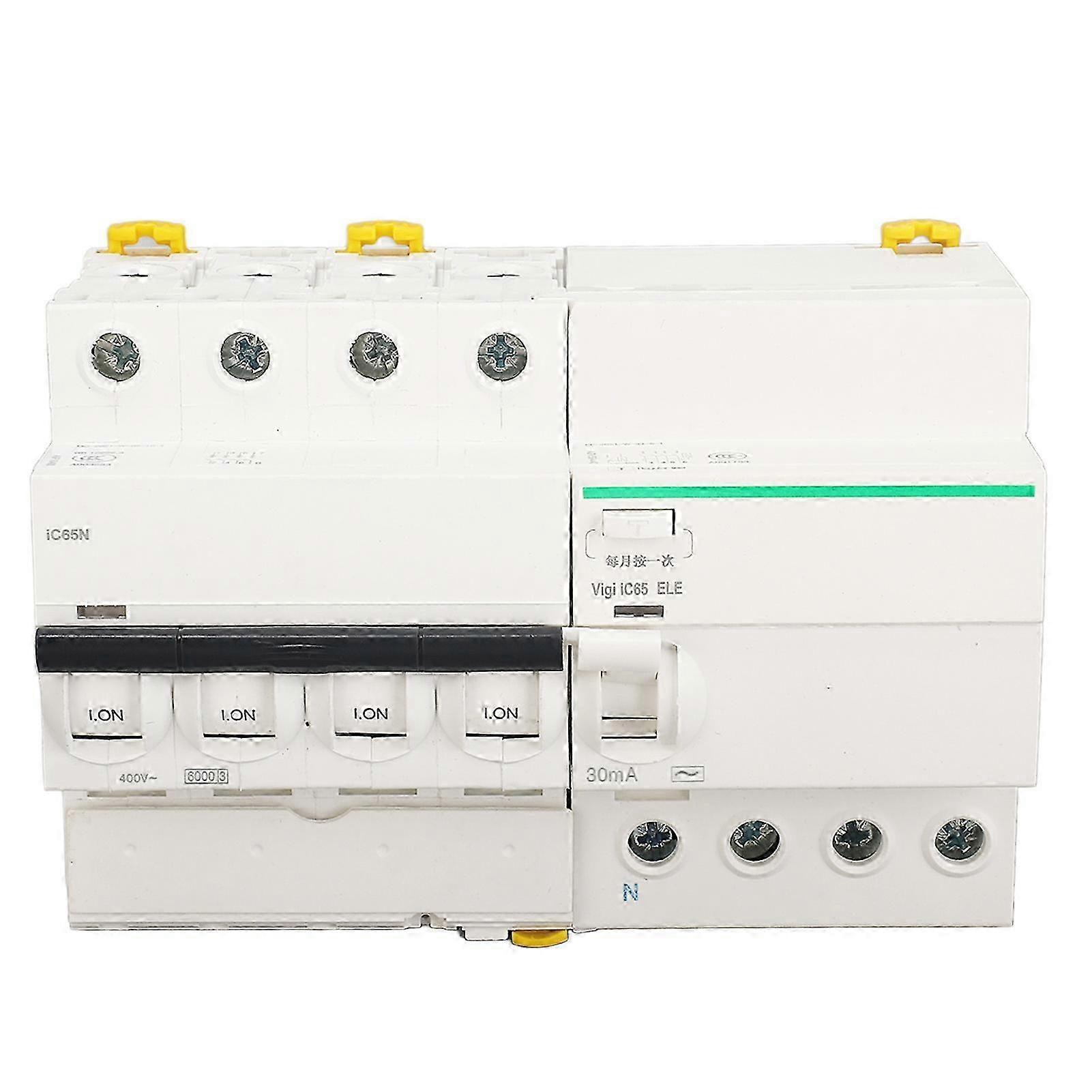 Modularer 4p+n 20a-leistungsschalter, Integrierter Differenzialschutz, Flammhemmendes Pa66-gehäuse, Ac400v-spannung, Automatischer Schalter Mit Leckstromschutzvorrichtung, Zuverlässige Abschaltvorrich