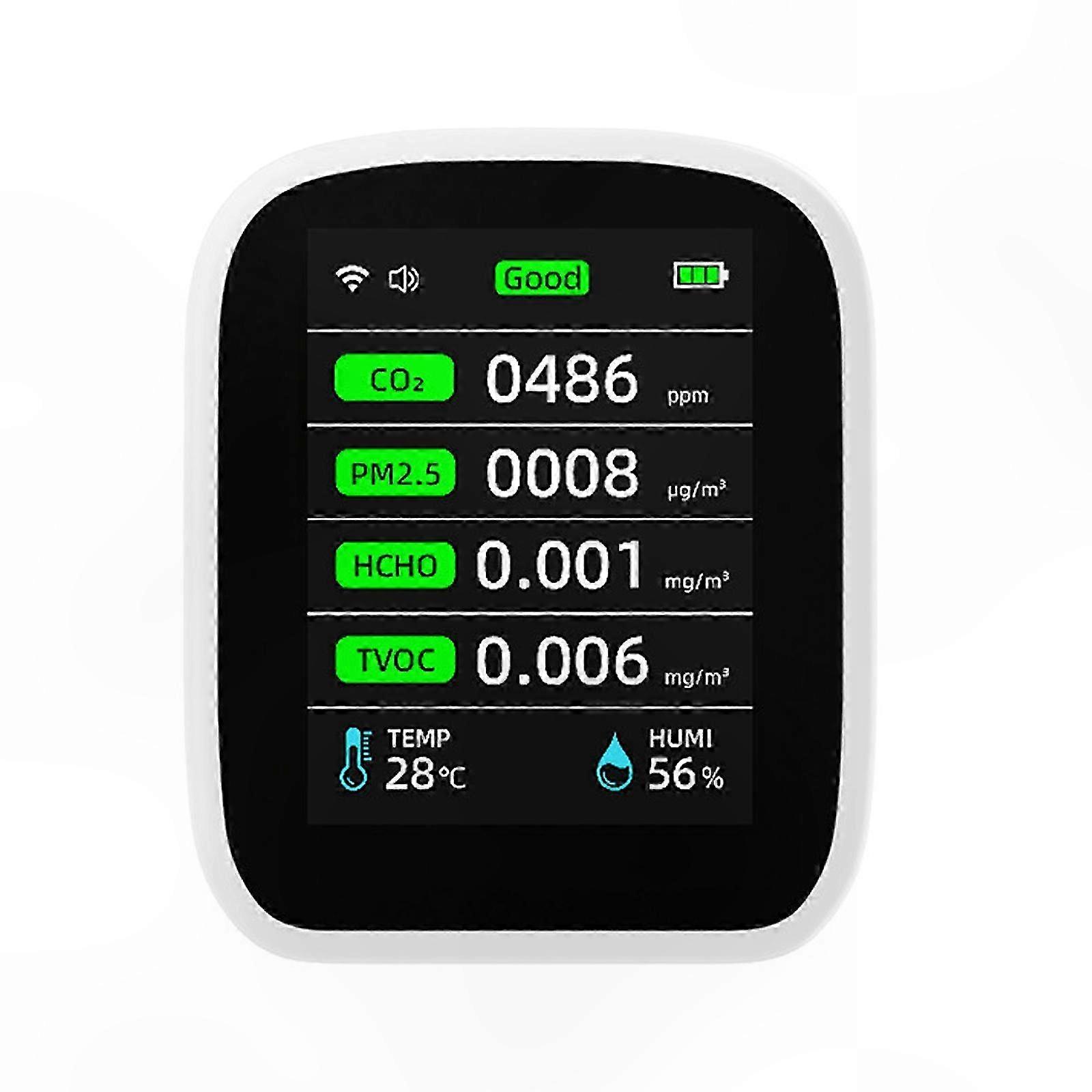8-in-1 Co2-monitor Für Innenräume, Kohlendioxidsensor Mit Temperatur- Und Relativer Luftfeuchtigkeitsmessung, Luftqualitätsdatenlogger