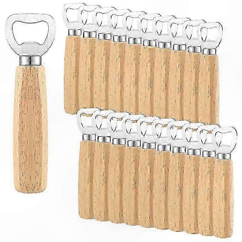 Robuste Flaschenöffner Aus Stahl, 20er-set Mit Holzgriffen, Ideal Für Barkeeper Und Den Heimgebrauch.