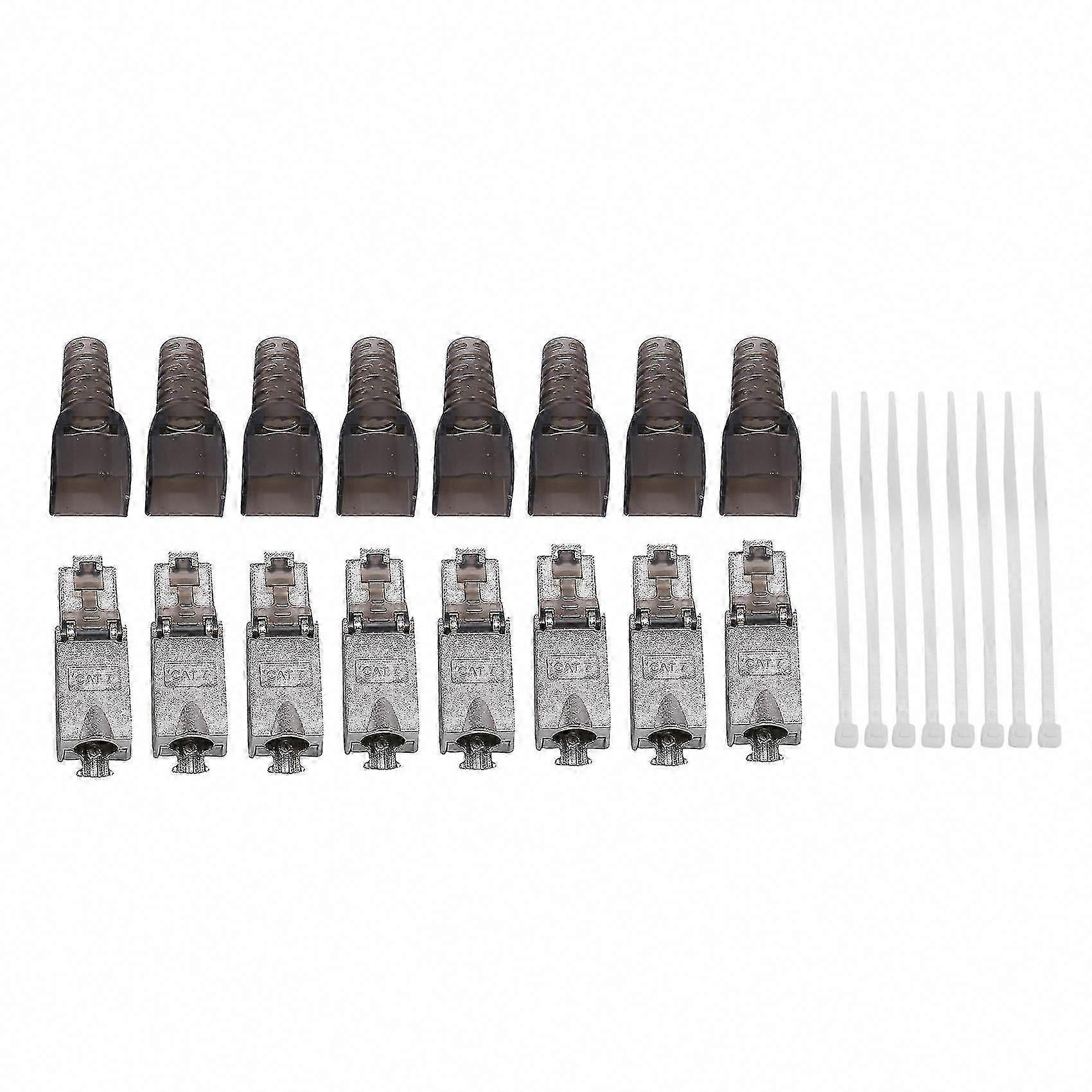Werkzeuglos Montierbare, Geschirmte Cat7 Rj45-stecker, 8er-pack, Modularer Schnellanschlussstecker, Wasserdicht Und Robust, Kompatibel Mit 2-paarigen Netzwerkkabeln, Für Die Professionelle Installatio