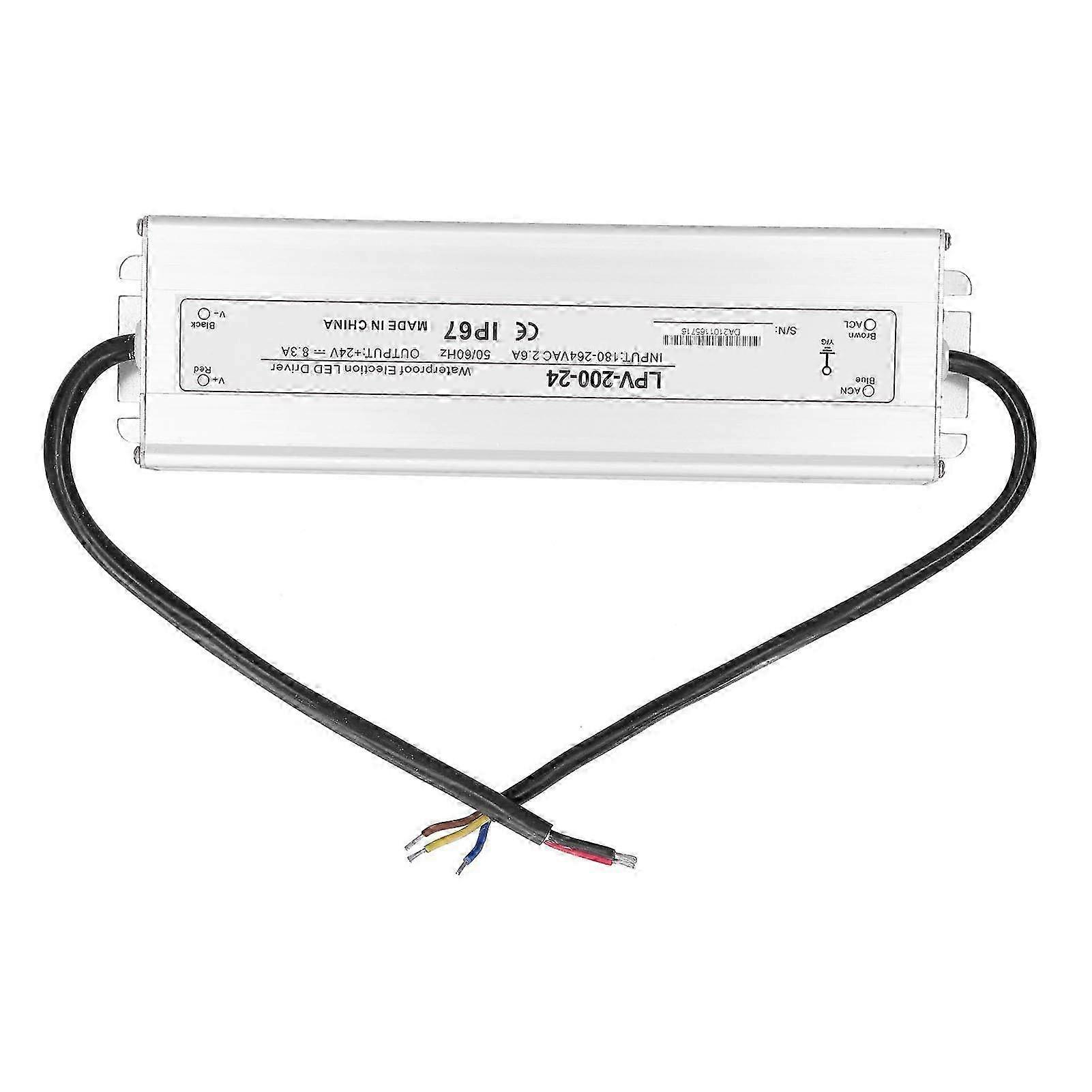 Wasserdichtes 200-w-24-v-dc-led-netzteil Mit Ip67-schutzart Und Elektronischem Transformator Für Led-streifen, Strahler Und Außenanwendungen. Lpv-200-24 Netzteil, Konstantstromtreiber, Für Industriell