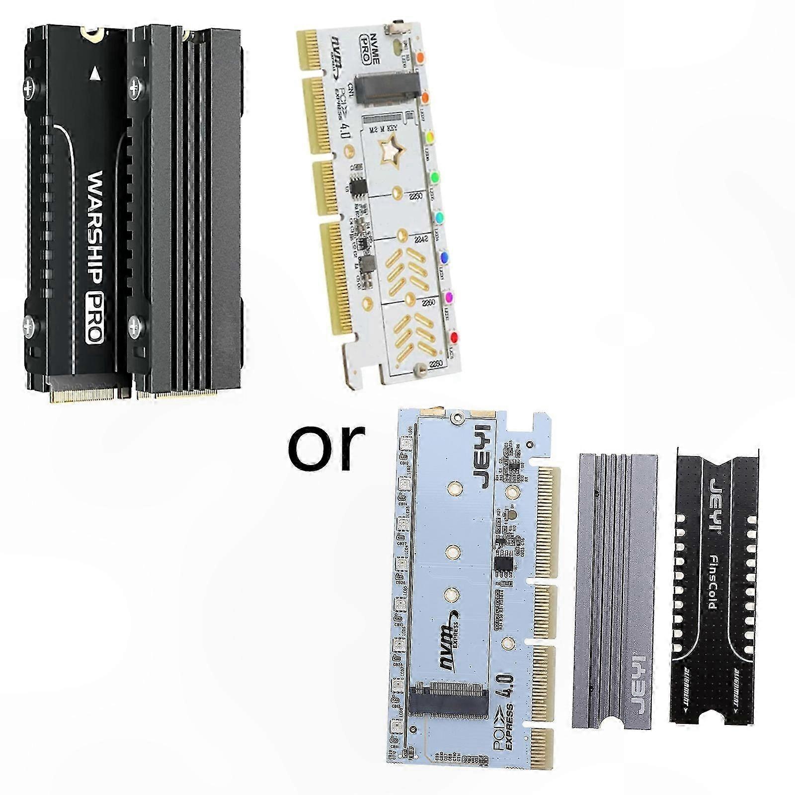 Pcie 4.0 X16 Erweiterungskarte Für M.2 Nvme M-key Ssd, Adapter Mit Led, M.2 Zu Pcie Riser, Kompatibel Mit Windows 7/8/10/11, Hochgeschwindigkeits-konvertierungskarte.