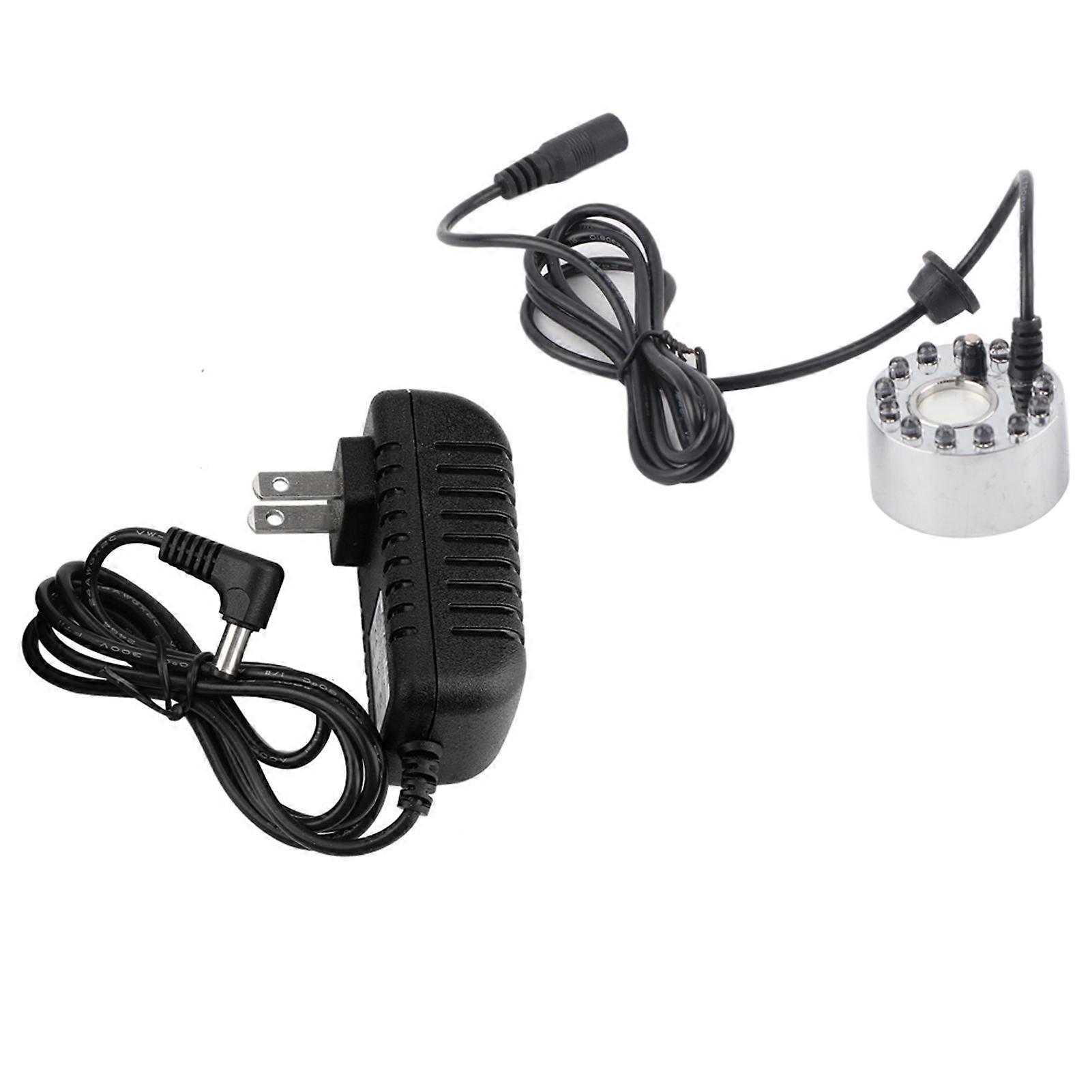 Silbernes Aquarium 12 Led Ultraschalllampe Nebelzerstäuber Wasserbrunnen Innen- Und Außenbereich Teichzubehör Aquarium